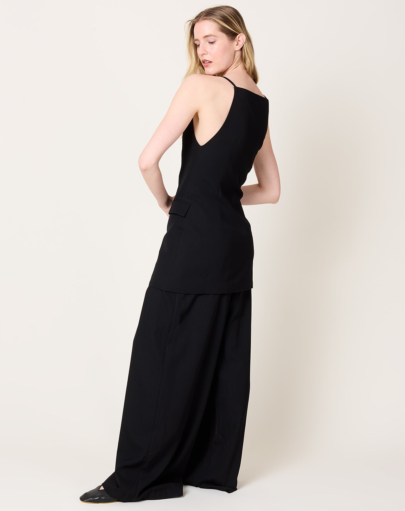 St. Agni Hybrid Tailored Mini Dress in Black