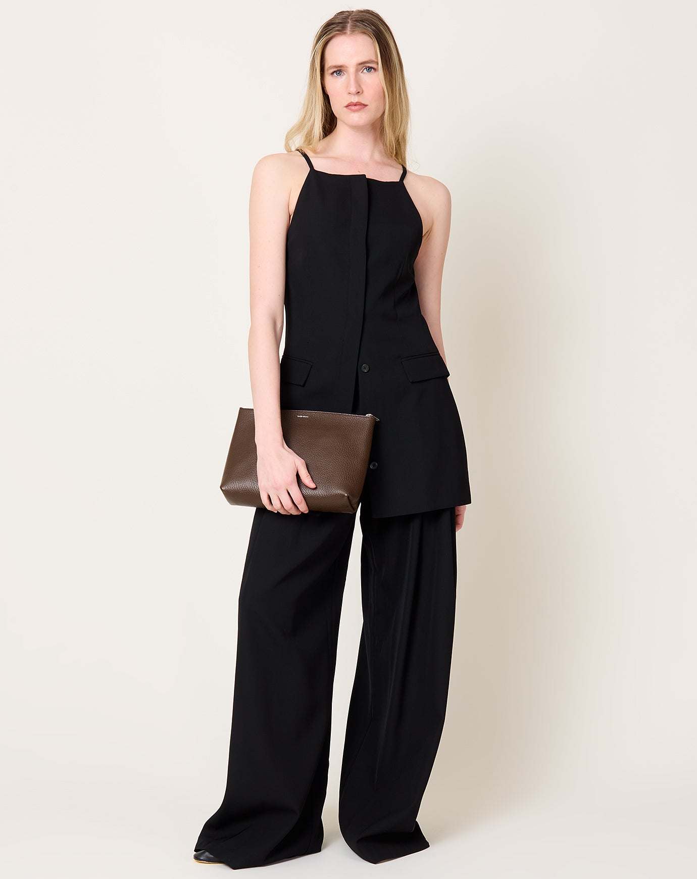 St. Agni Hybrid Tailored Mini Dress in Black