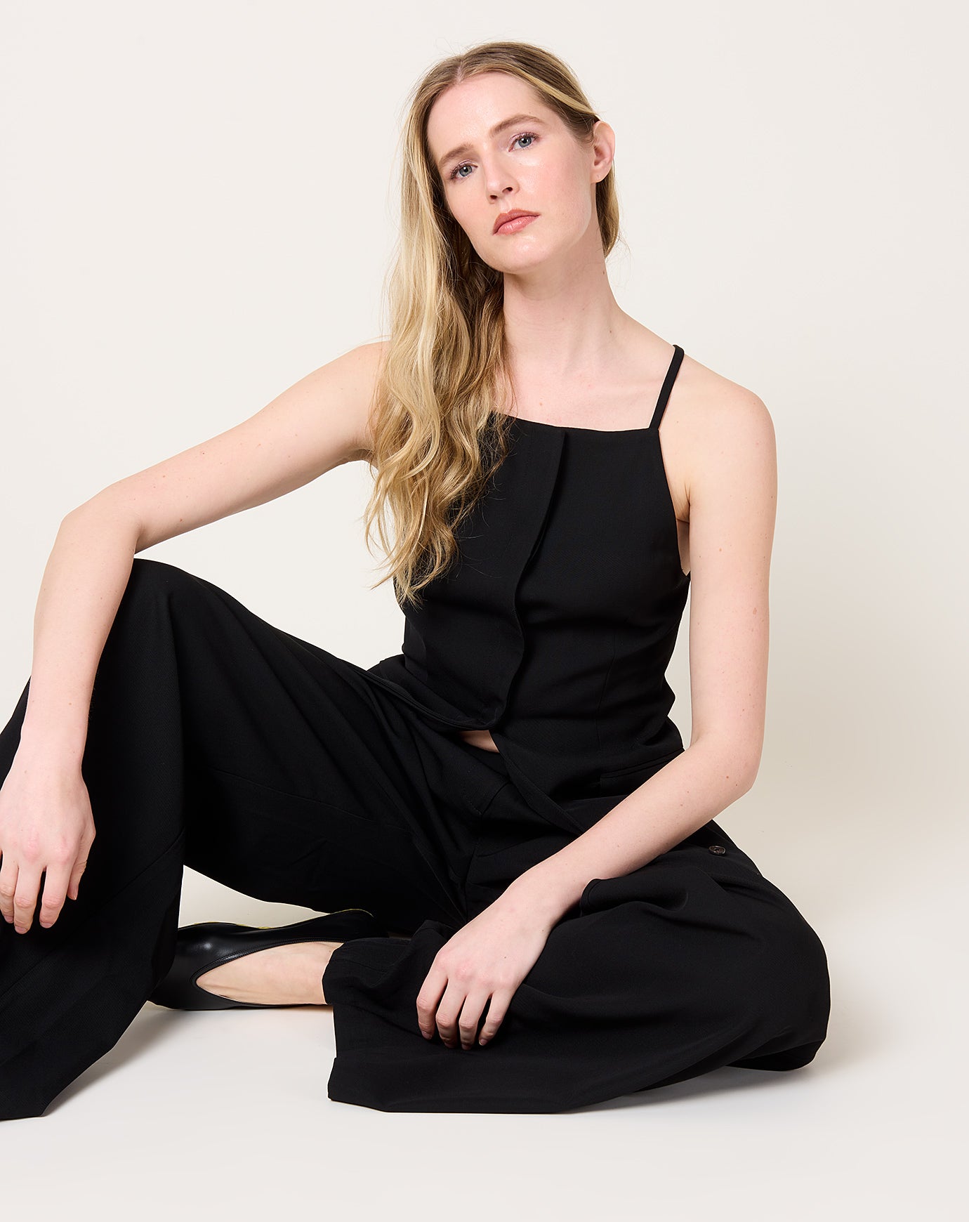 St. Agni Hybrid Tailored Mini Dress in Black