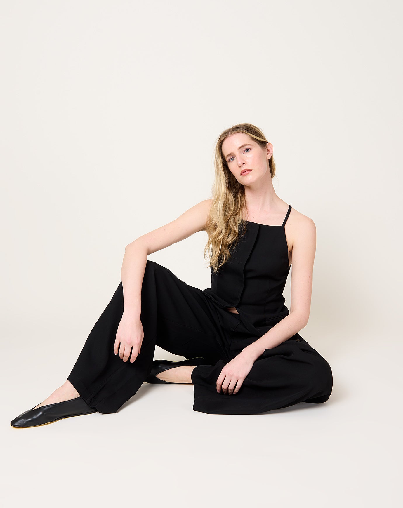 St. Agni Hybrid Tailored Mini Dress in Black