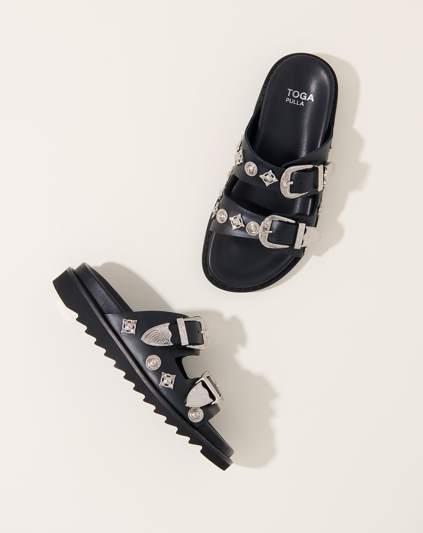 TOGA Archives Buckle Sandals in Black
