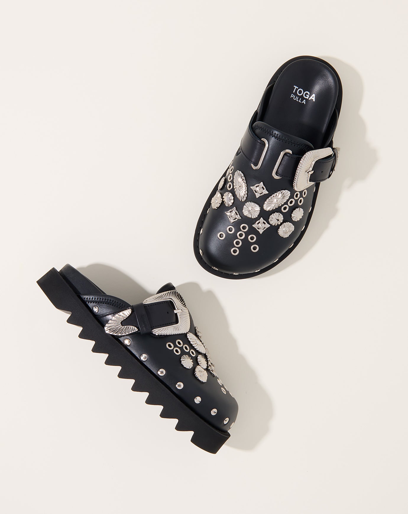 TOGA Archives Eyelet Metal Sabot in Black