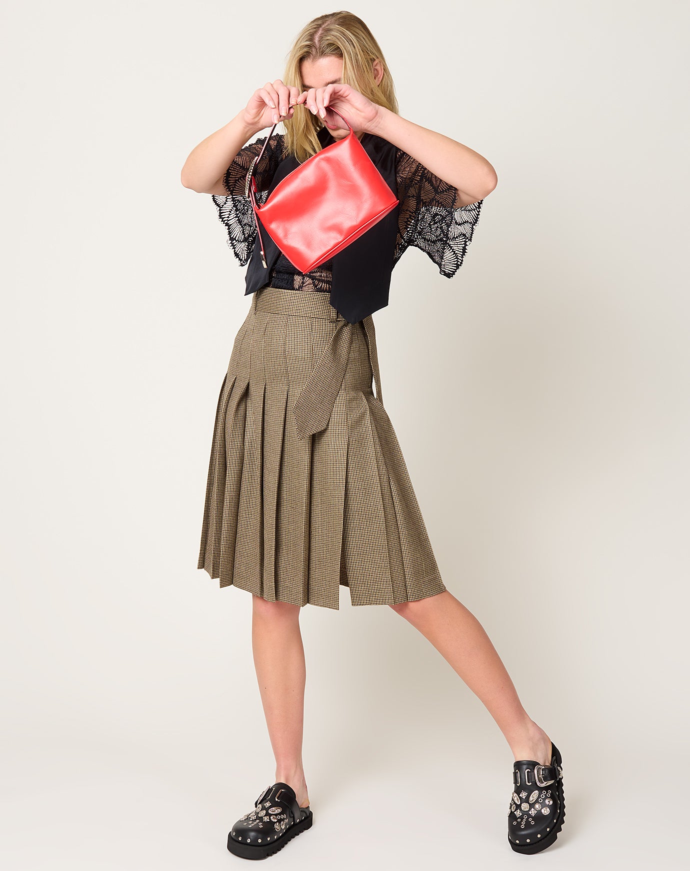 TOGA Archives Leather Mini Bag in Red