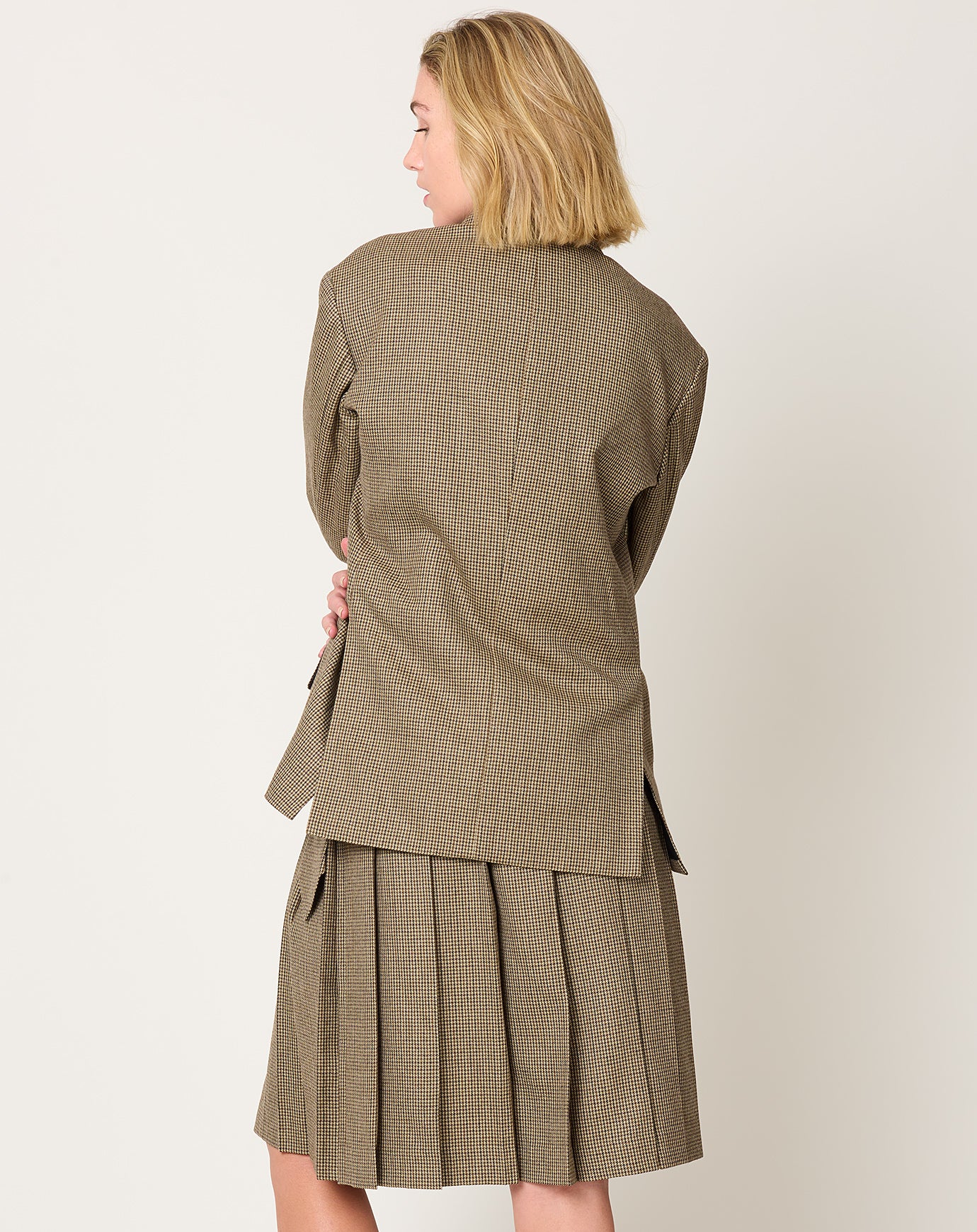 TOGA Archives Wool Check Jacket in Brown