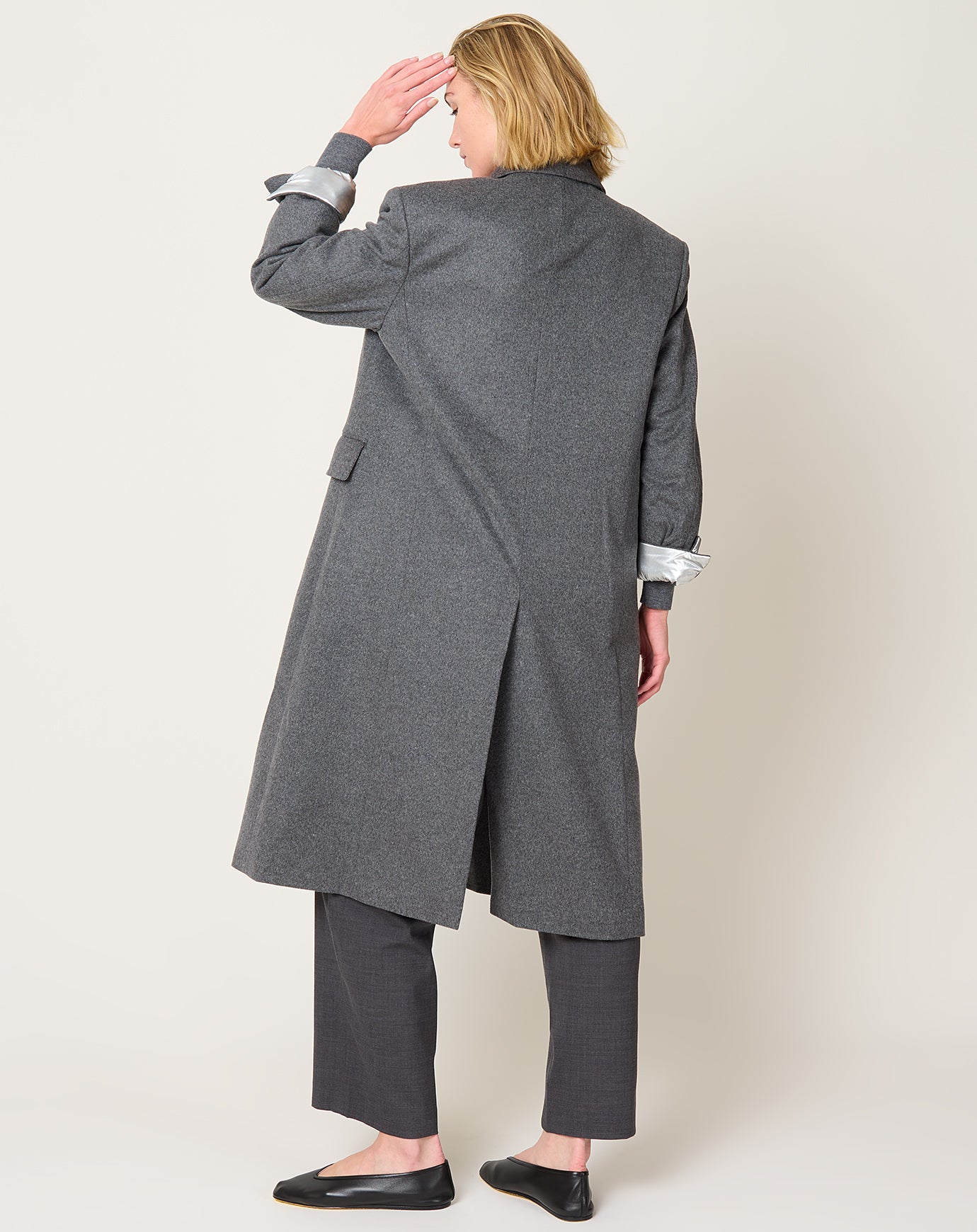 TOGA Archives Wool Long Coat in Grey