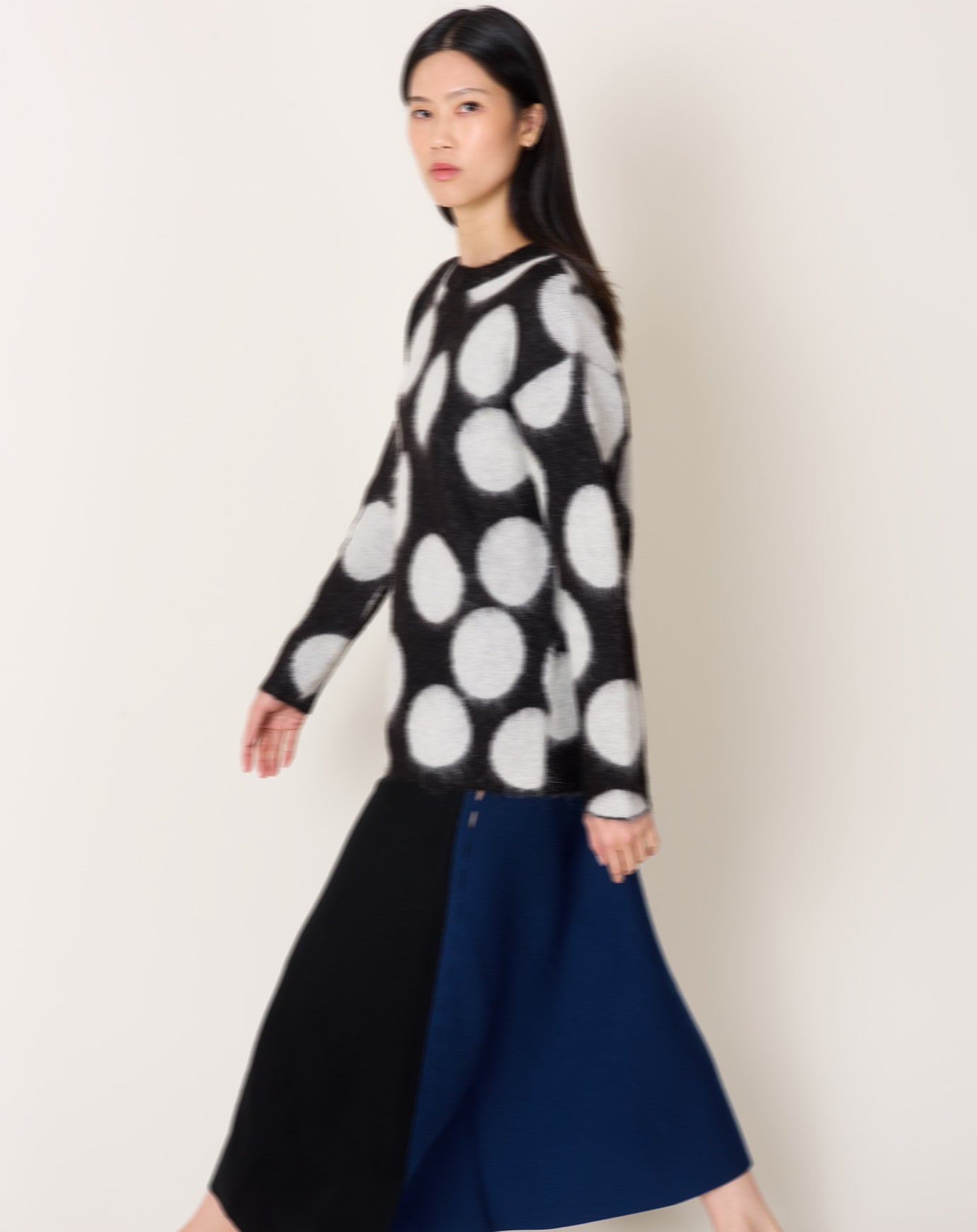 Zankov Lewis Crewneck in Black & Ivory