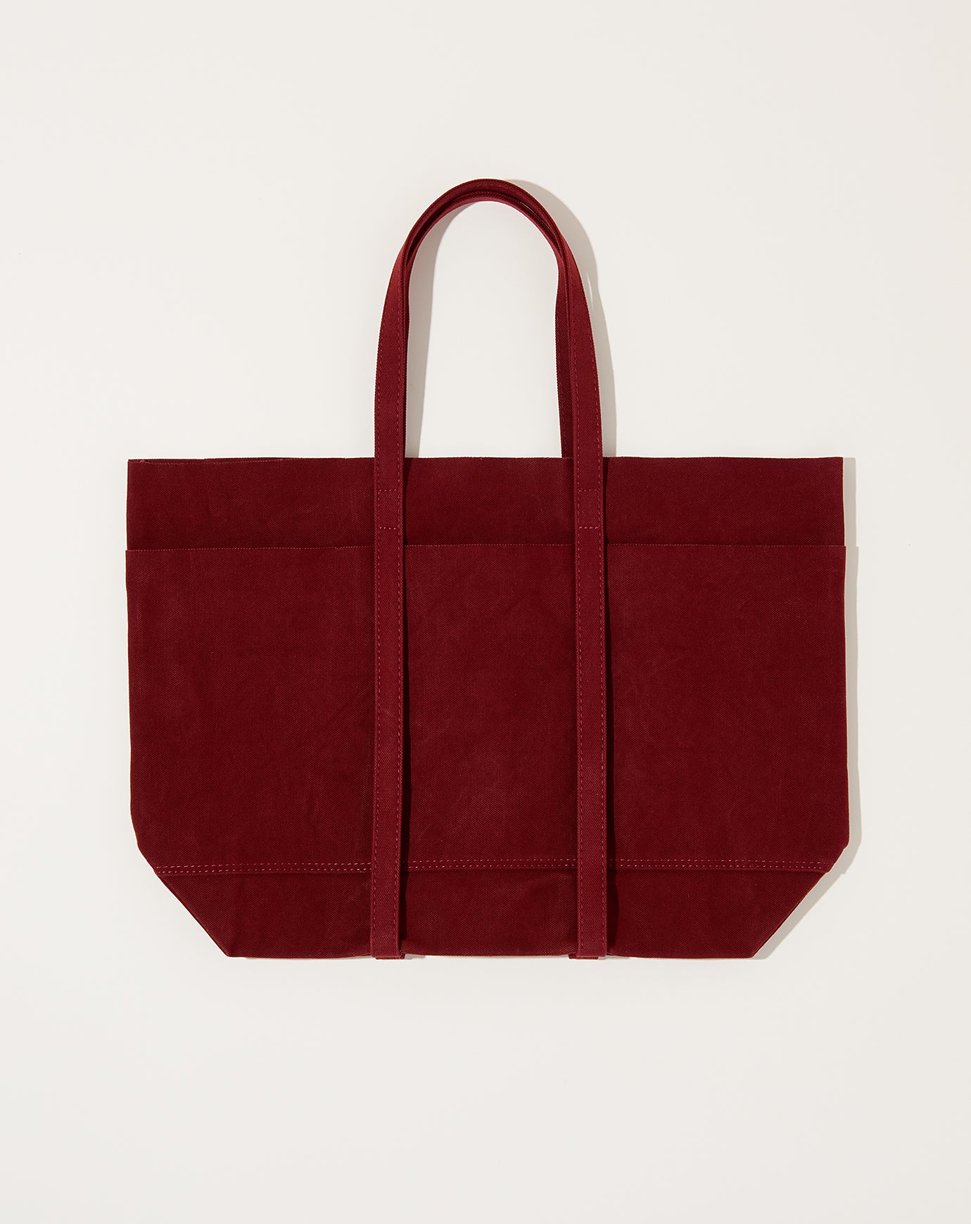 Amiacalva Washed Canvas 6 Pocket Tote in Burgundy