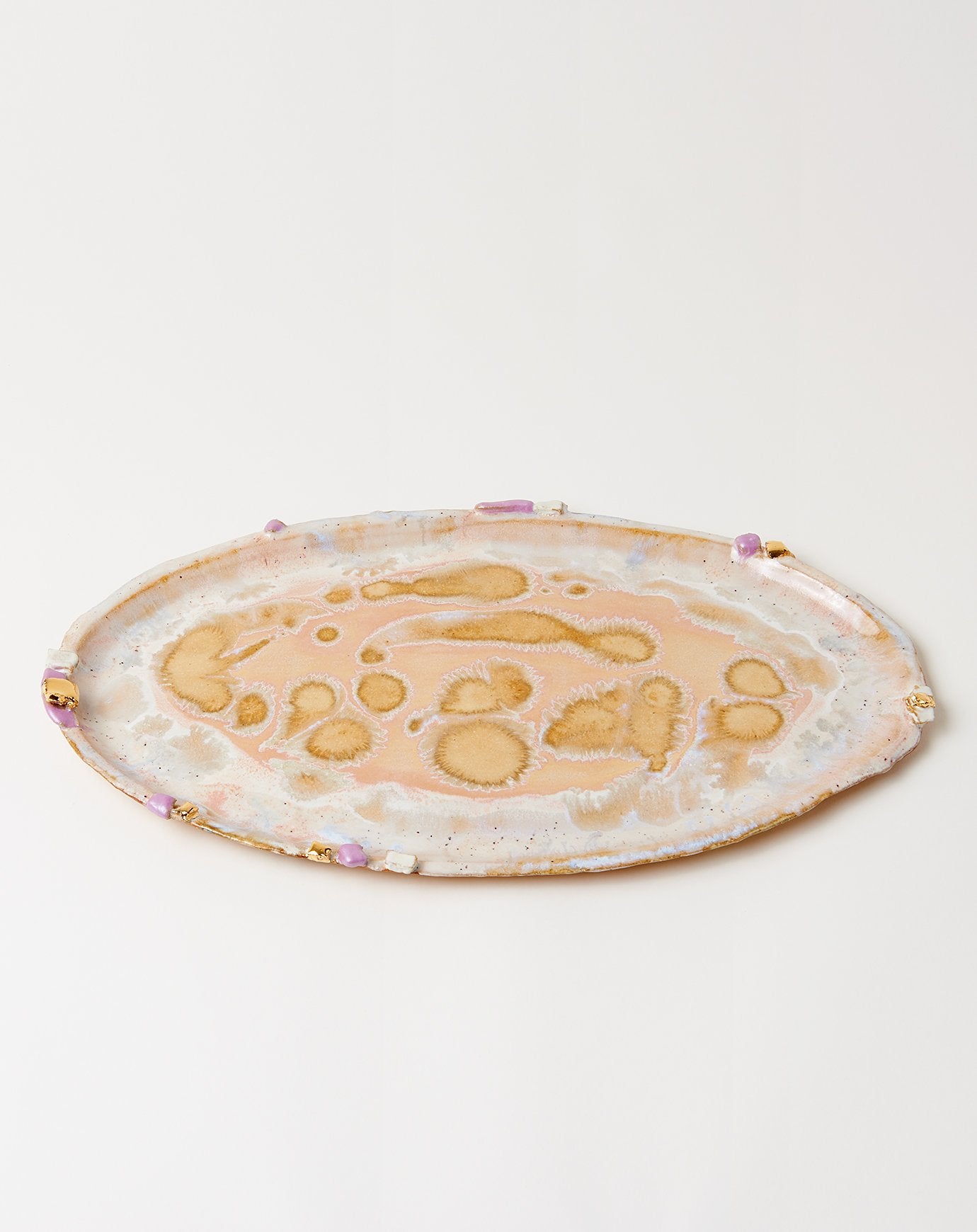 Minh Singer X-Large Ambrosia Oval Platter with Lilac Crust in Beach