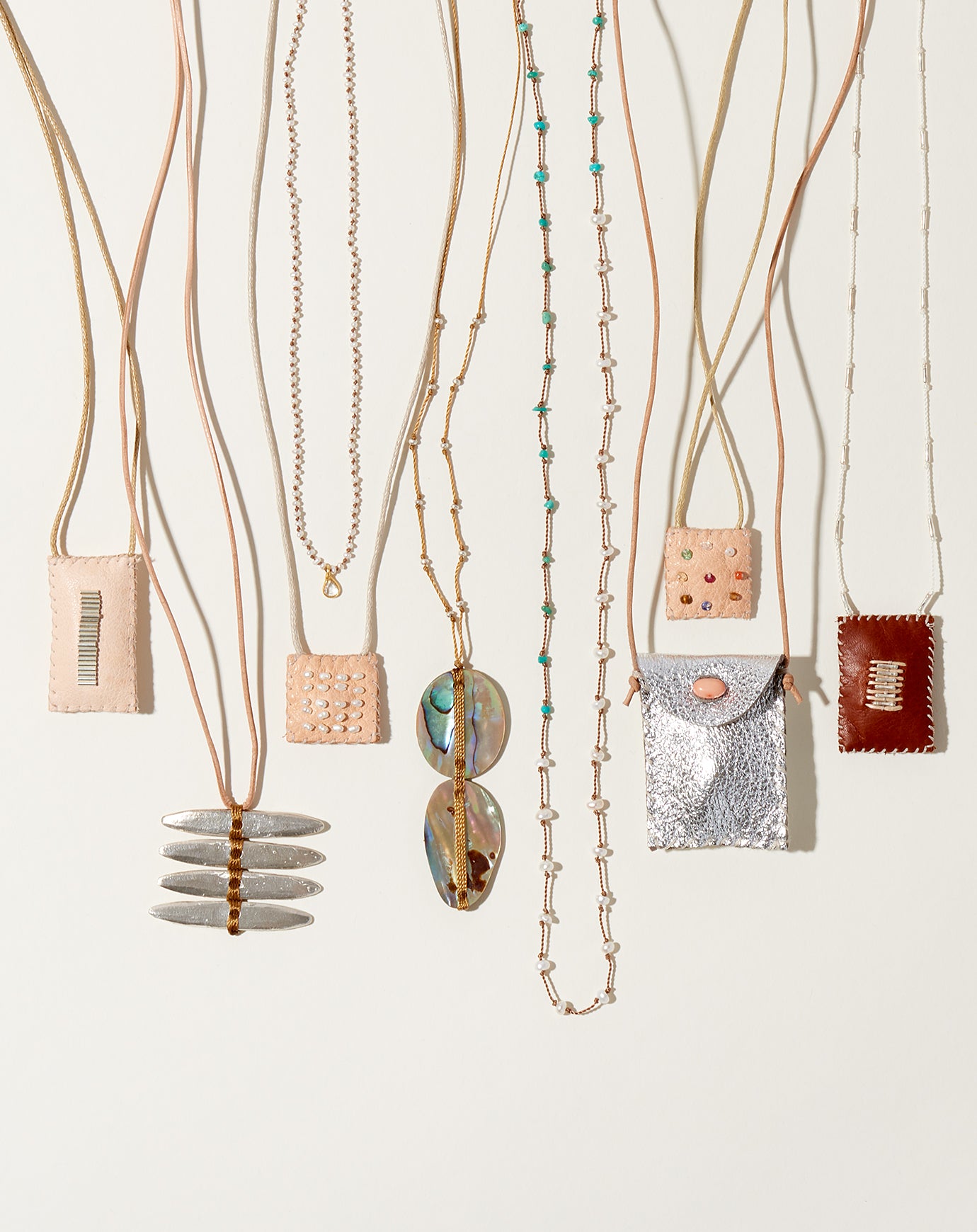 See Real Flowers Woven Abalone Necklace