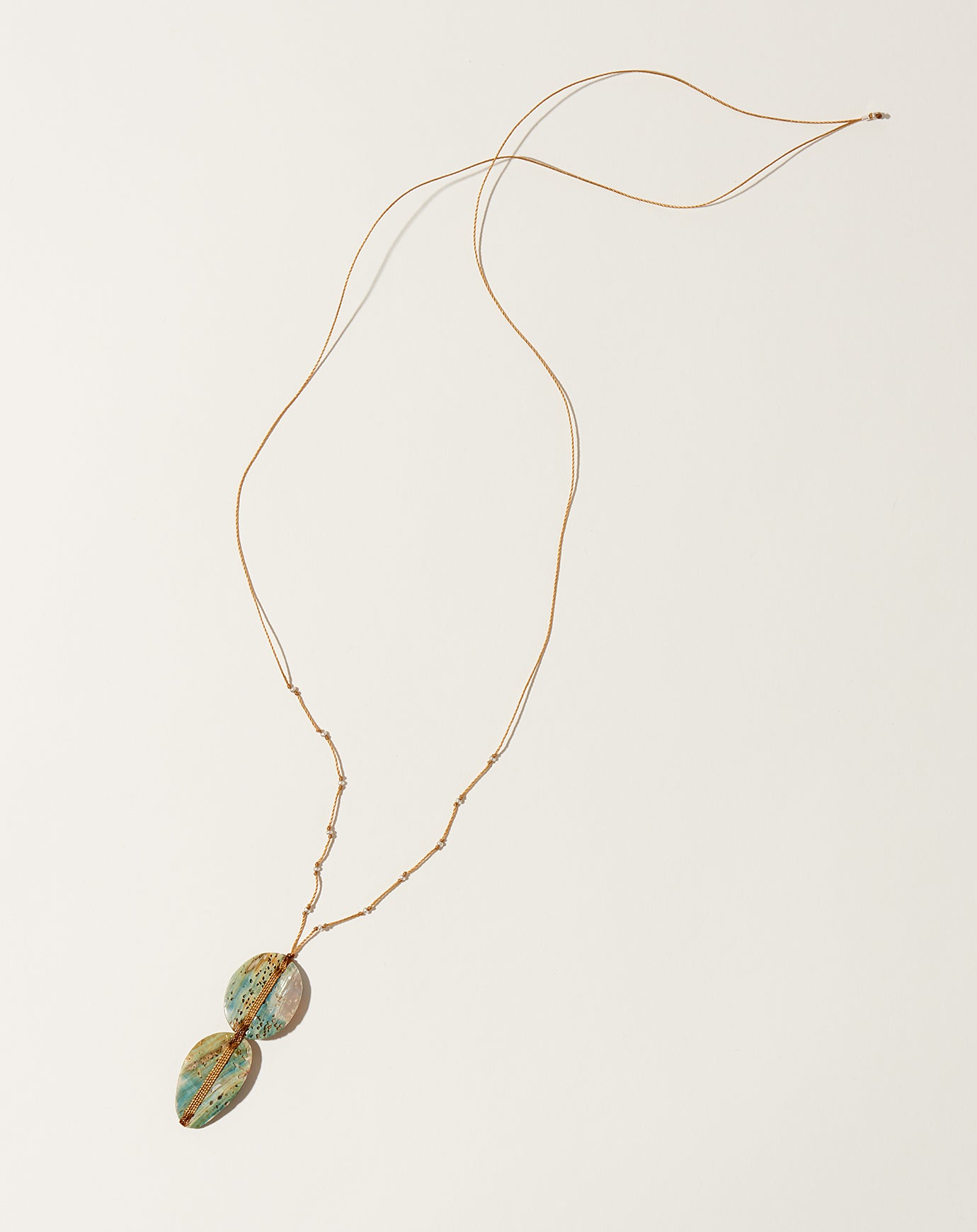 See Real Flowers Woven Abalone Necklace