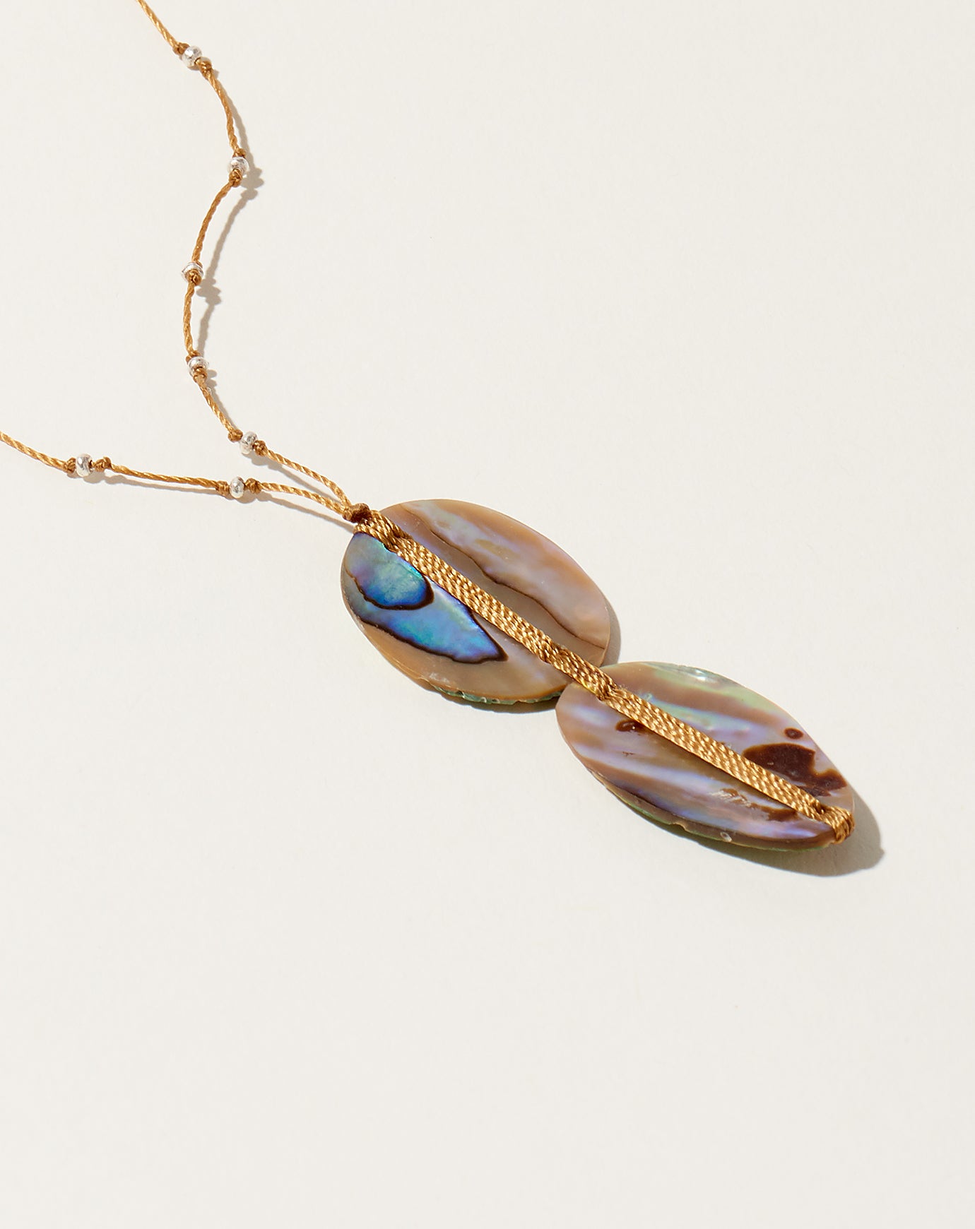 See Real Flowers Woven Abalone Necklace