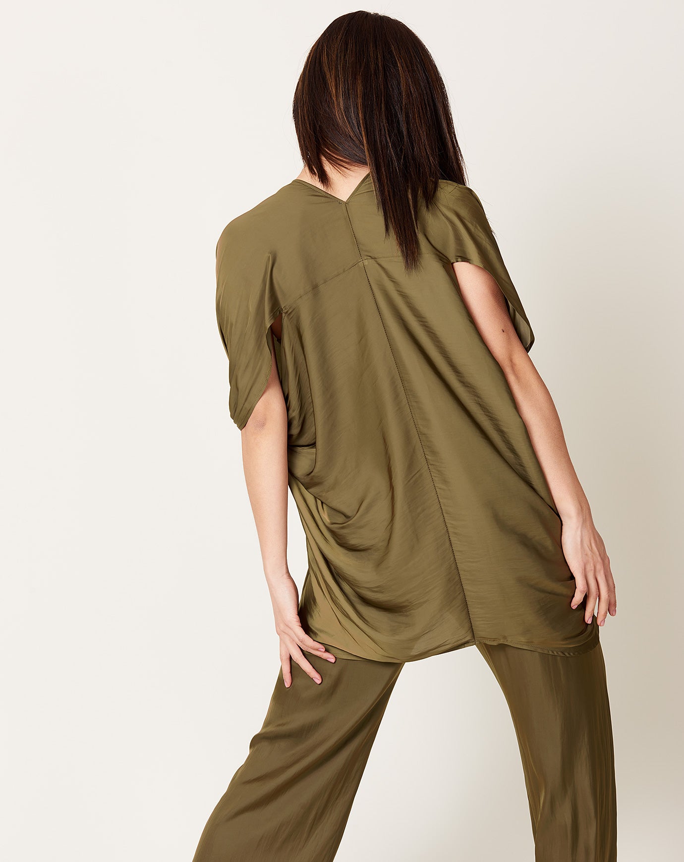 Zero + Maria Cornejo Lena Top in Olive Drift