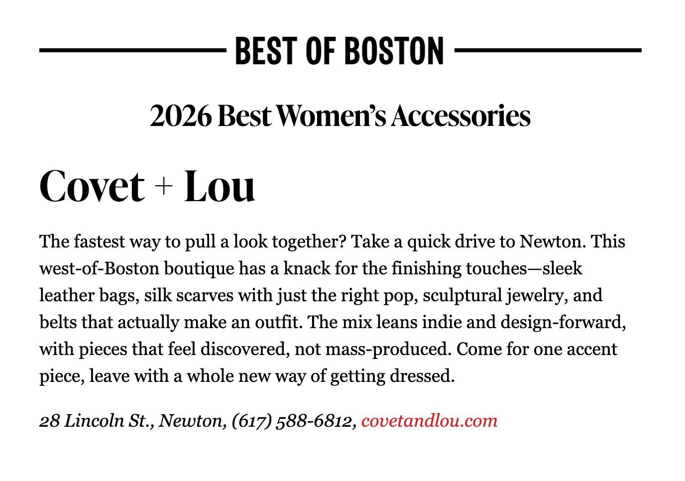 Best of Boston: Accessories