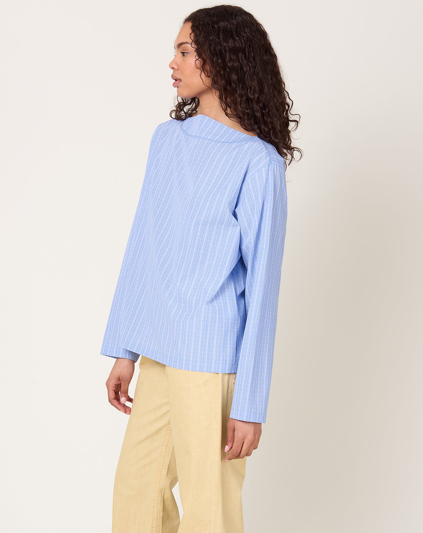 6397 Bateau Shirt in Blue Check