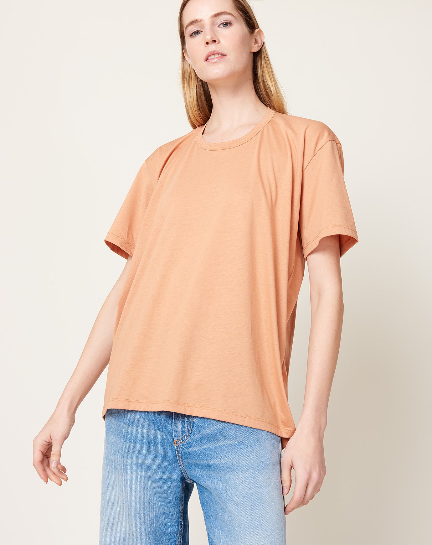 6397 Circle Neck Tee in Terracotta