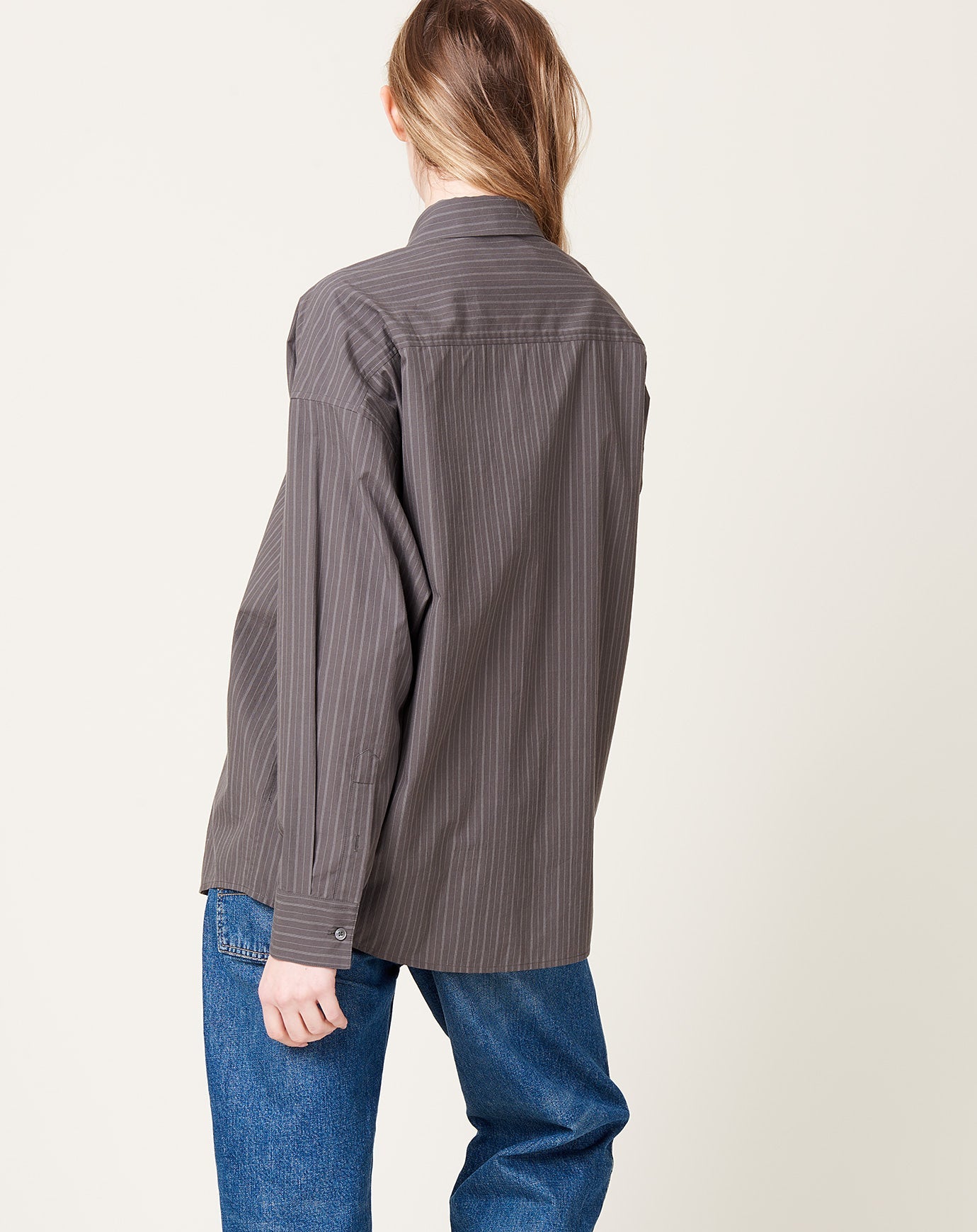 6397 Clean Uniform Shirt in Washed Black Stripe