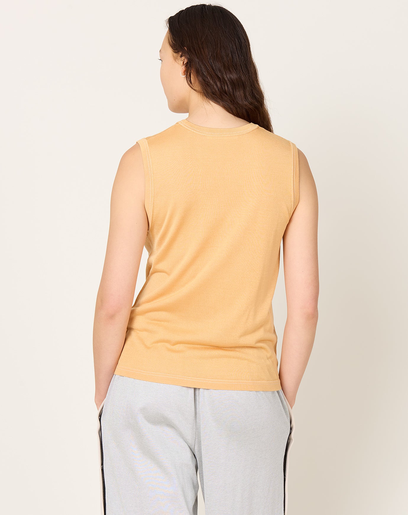 6397 Contrast Stitch Shell in Creamsicle