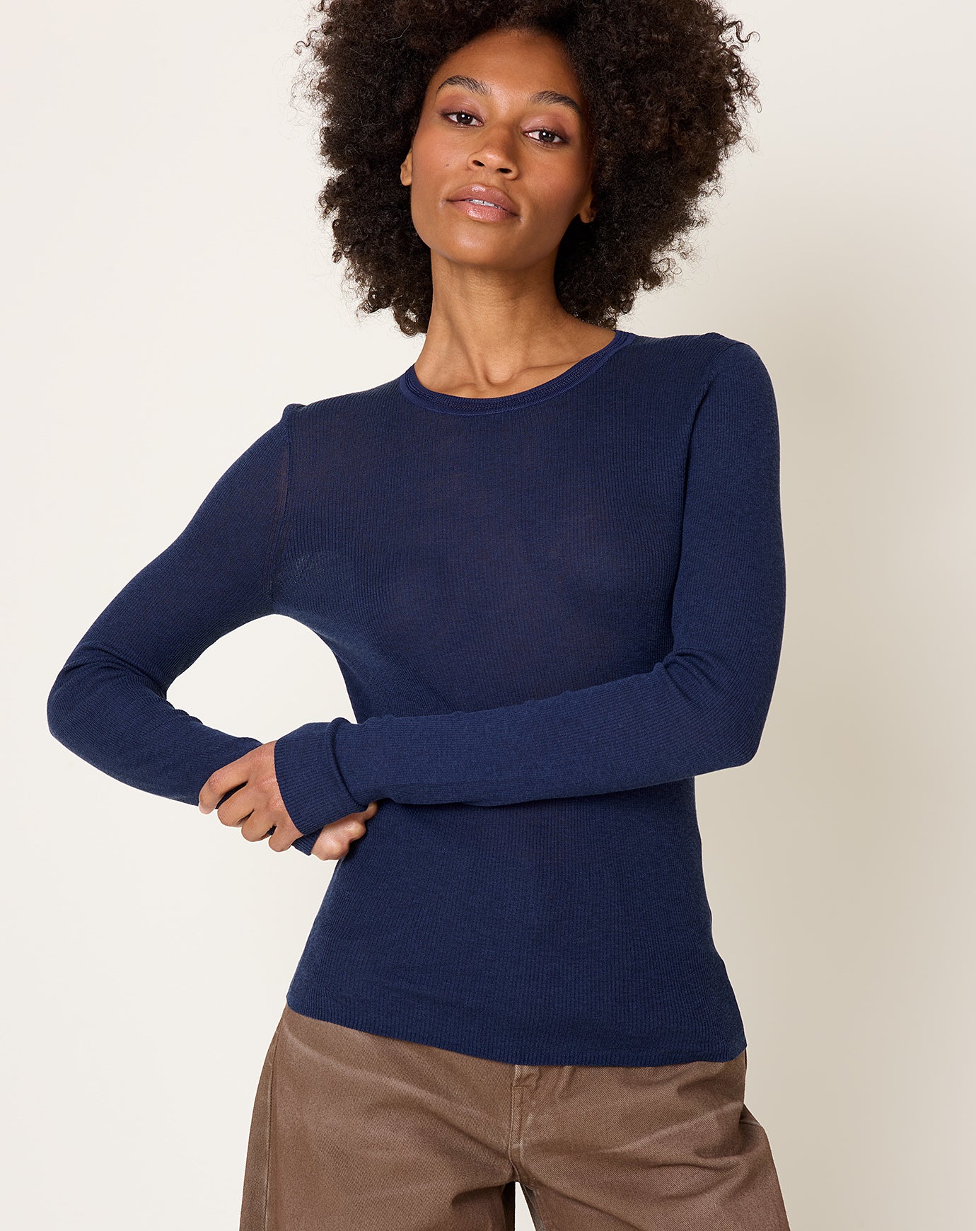 6397 L/S Heirloom Tee in Navy