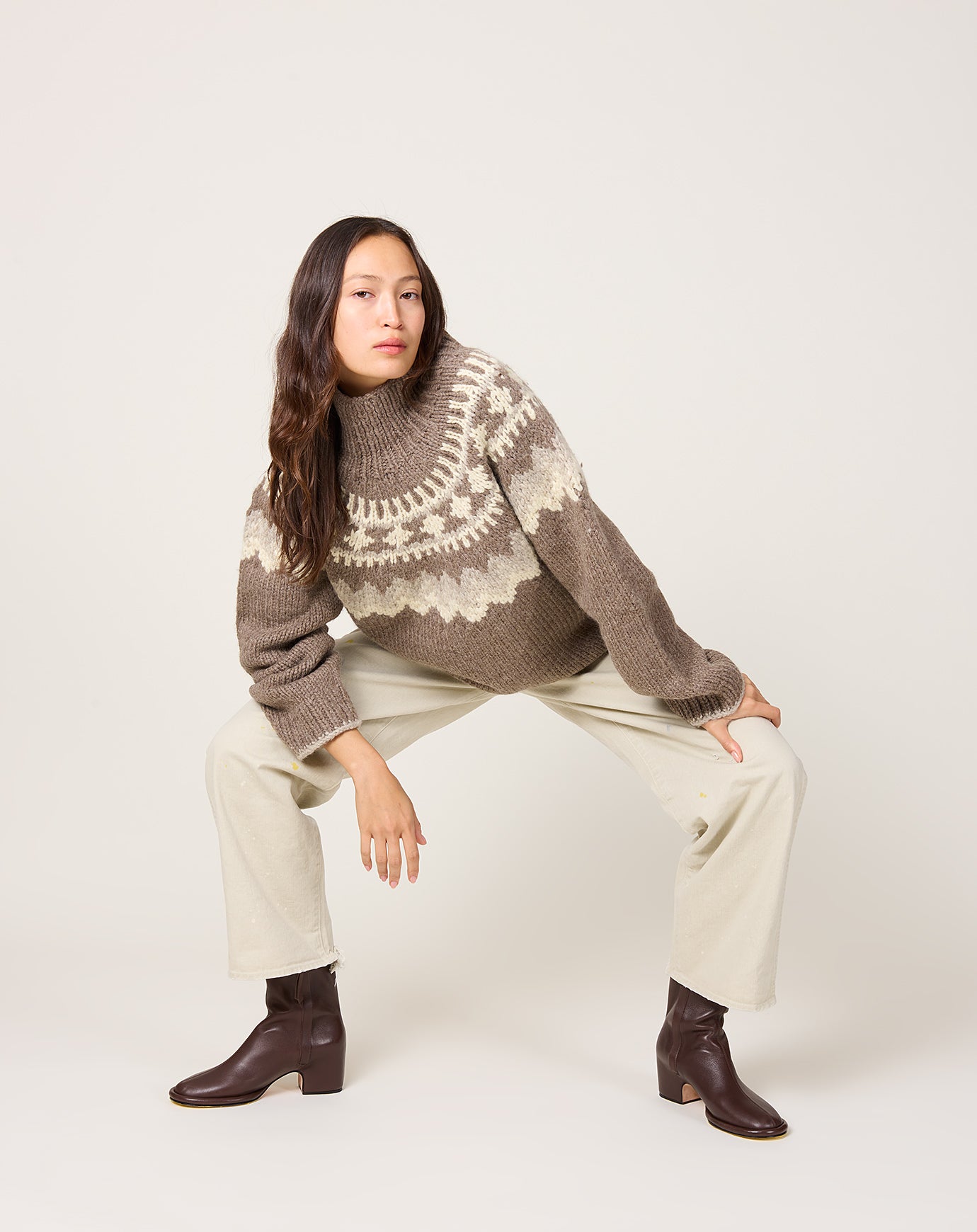 6397 Sedona Hand Knit in Mink Fairisle