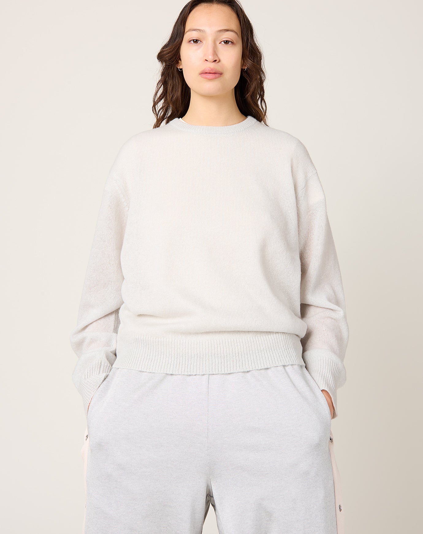6397 Sheer Crew Neck in Stone