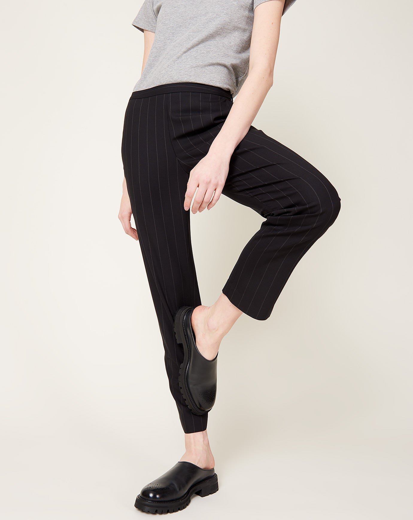 6397 Slim Pull On Pant in Pinstripe