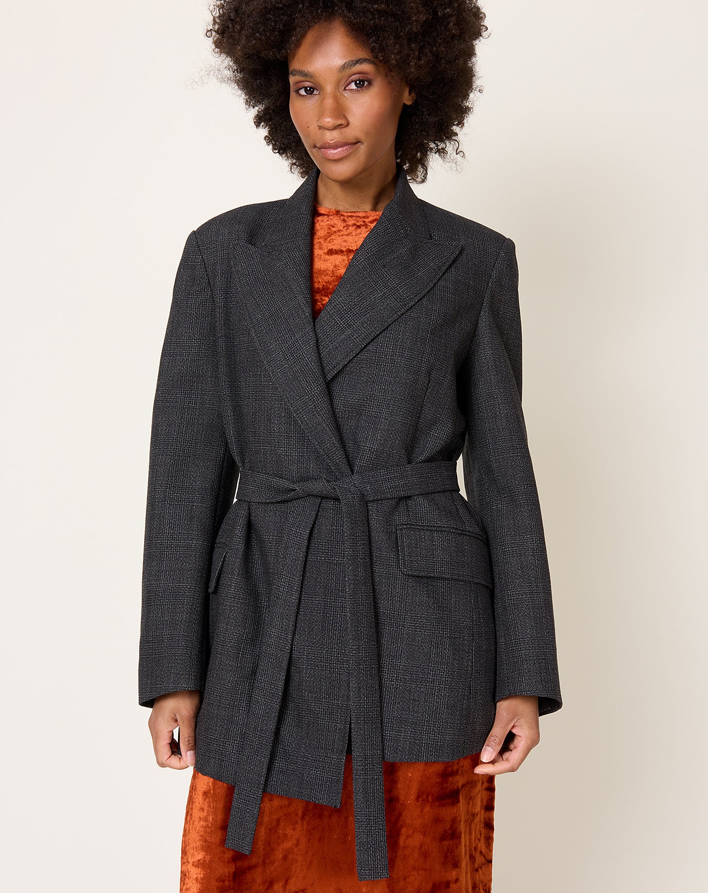 6397 Tailored Robe Blazer in Graphite