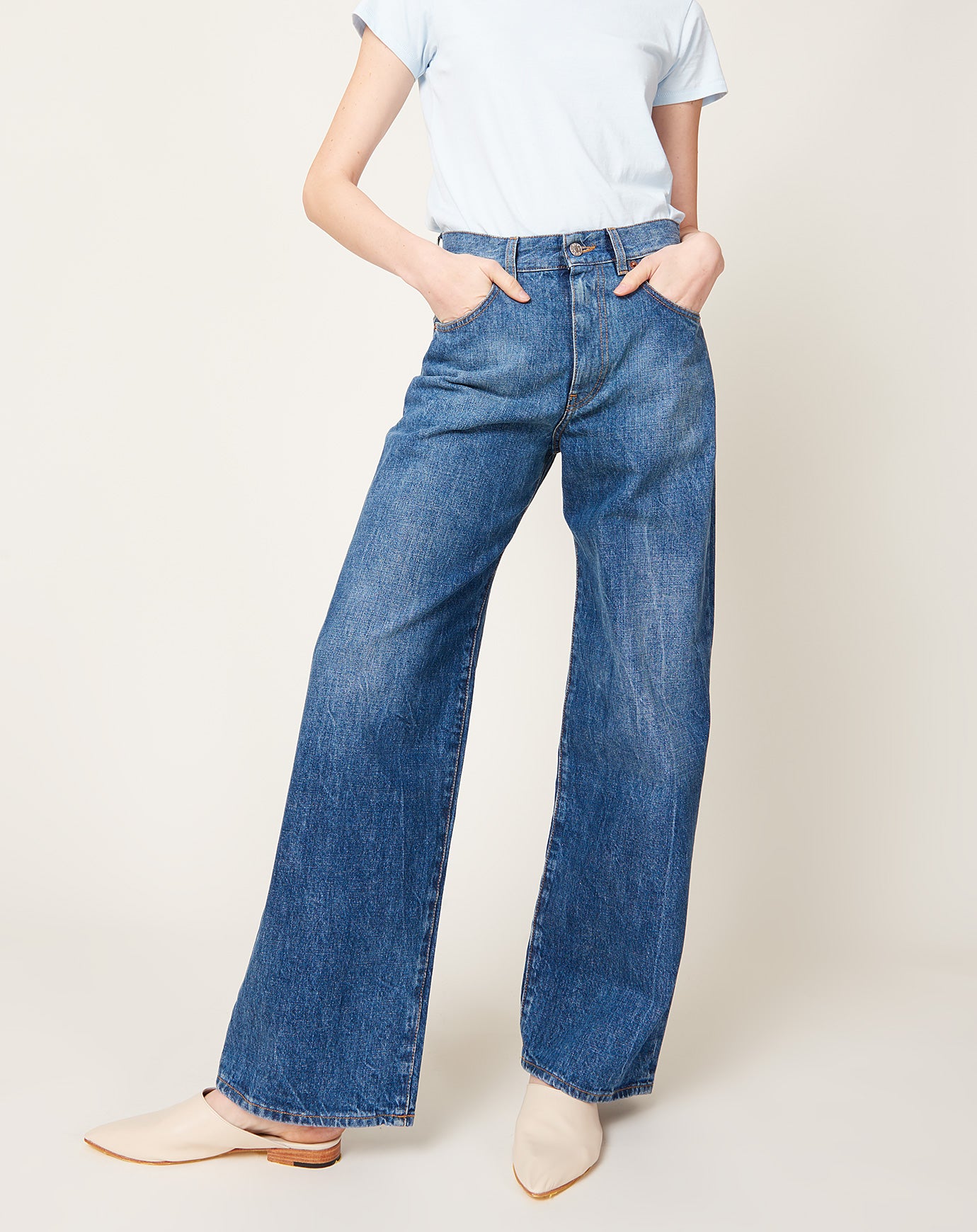 6397 Wide Jean in Marbled Blue