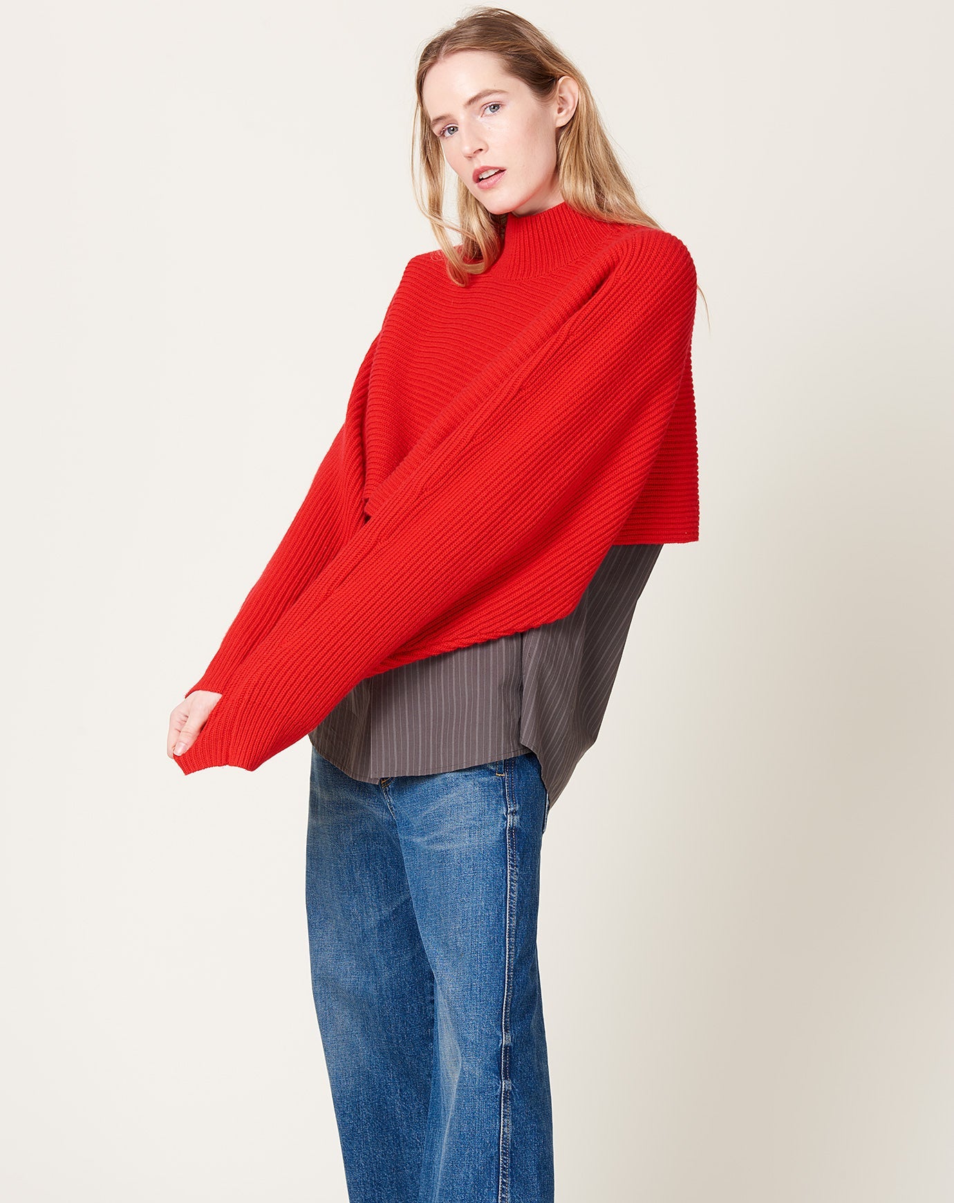 6397 Wide Rib Crop in Rouge