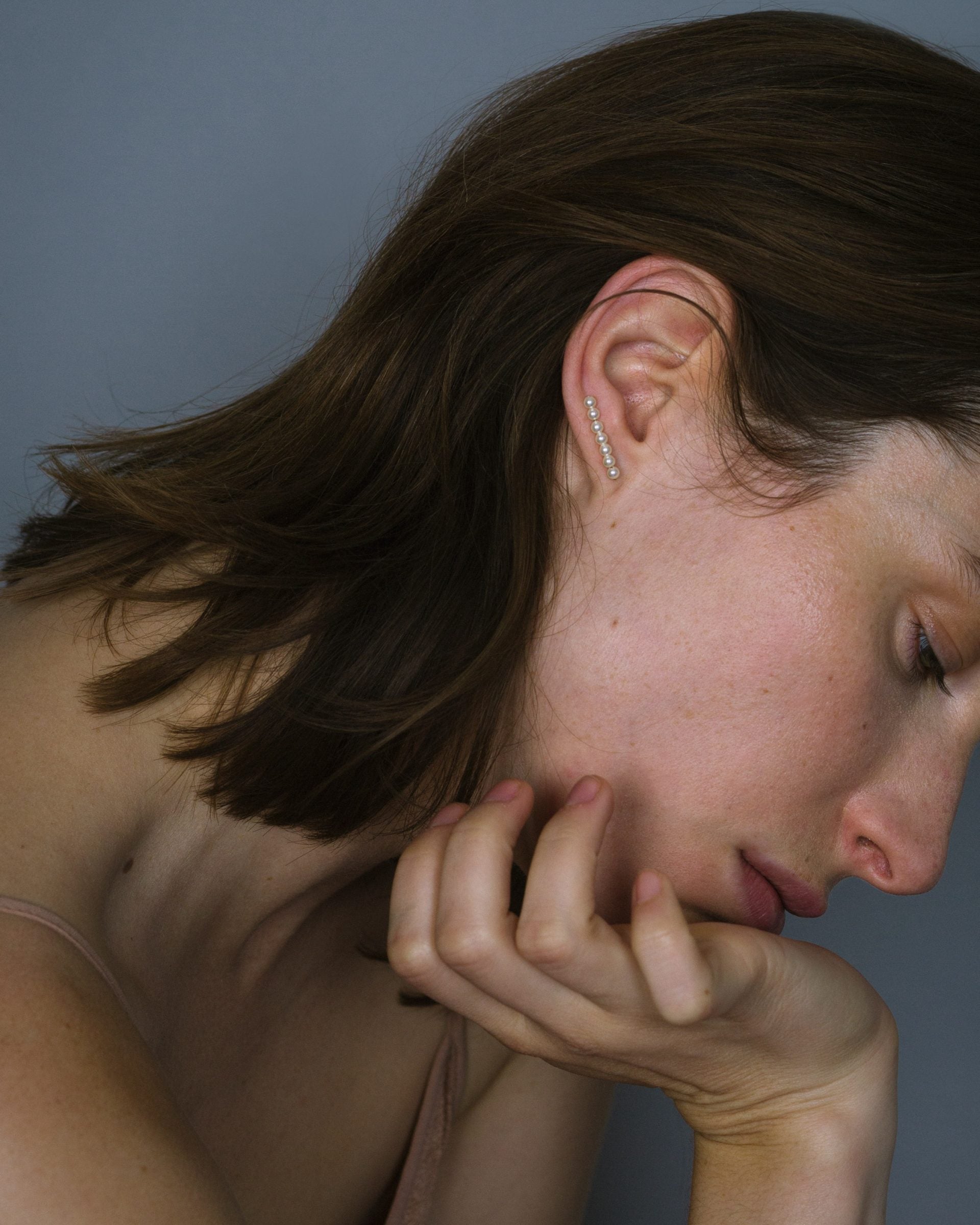 Saskia Diez 7 Pearl Barbelle Earring