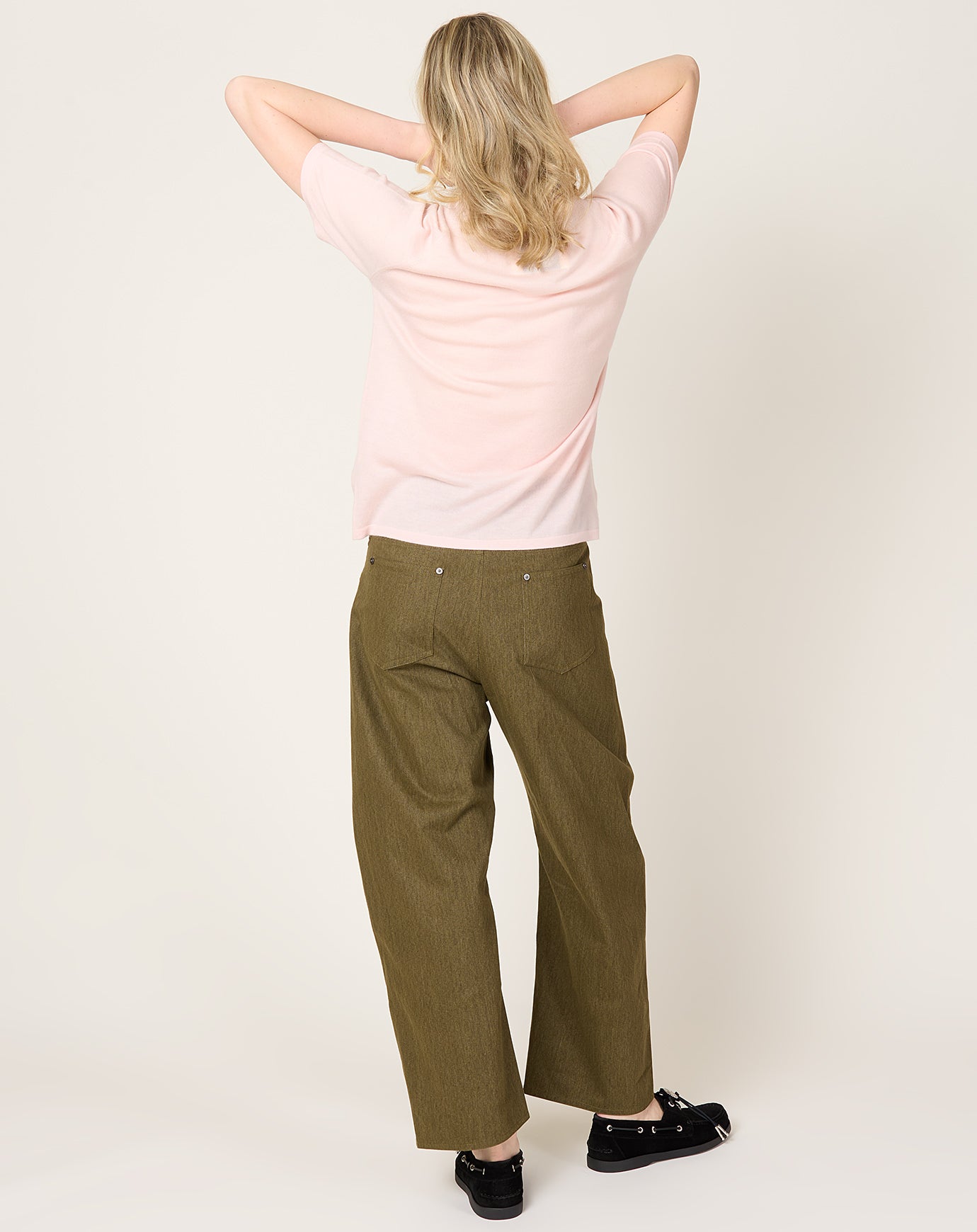 7115 by Szeki Curve Legged Work Trouser in Olive Green