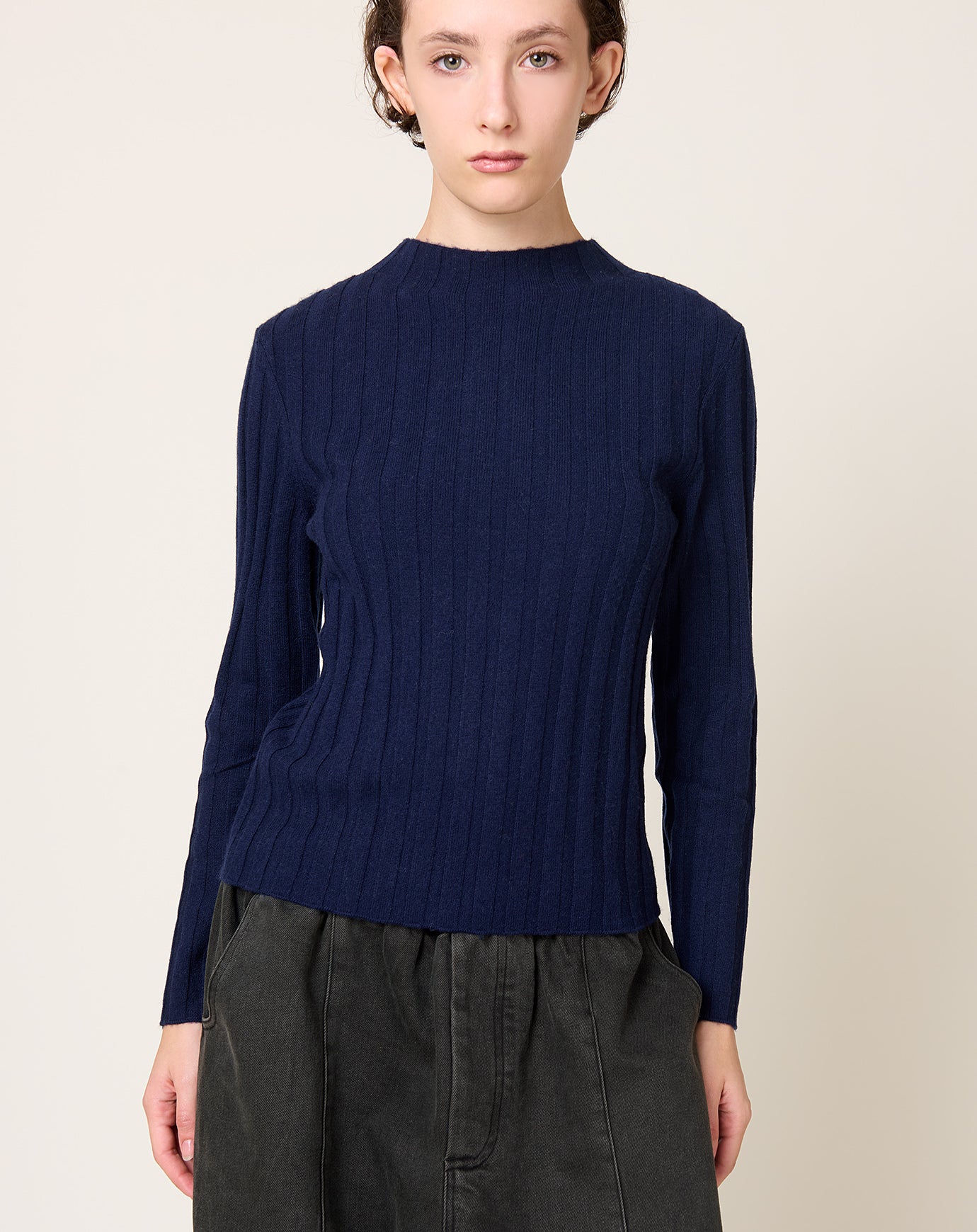 7115 by Szeki Mockneck Ribbed Long Sleeve