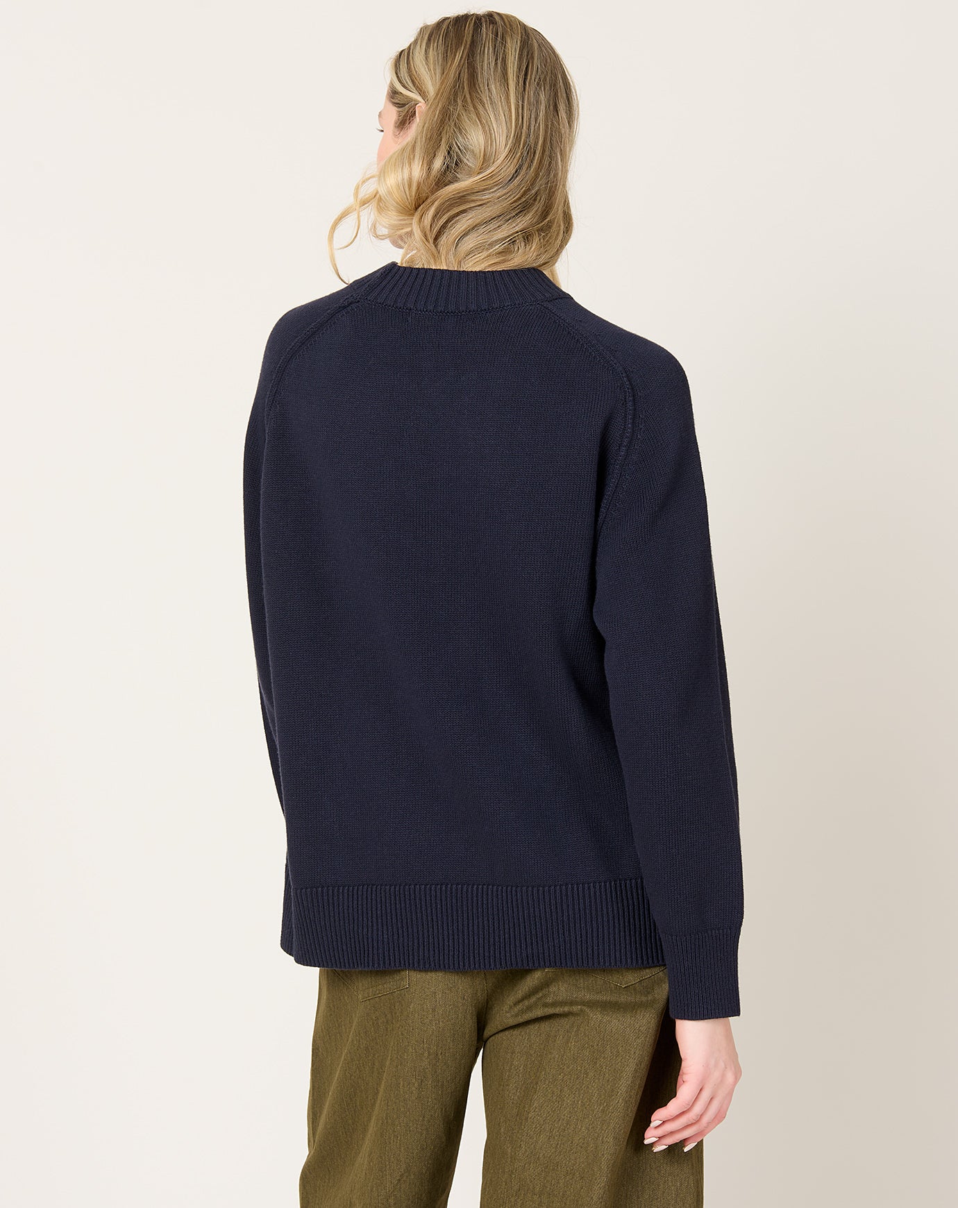 7115 by Szeki Roll Seam Pullover in Navy