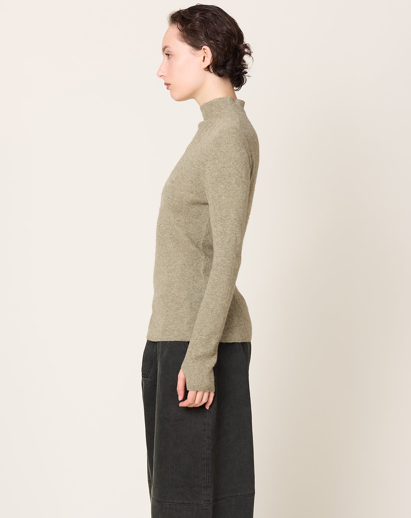 7115 by Szeki Yak Mock Neck Long Sleeve in Pistachio