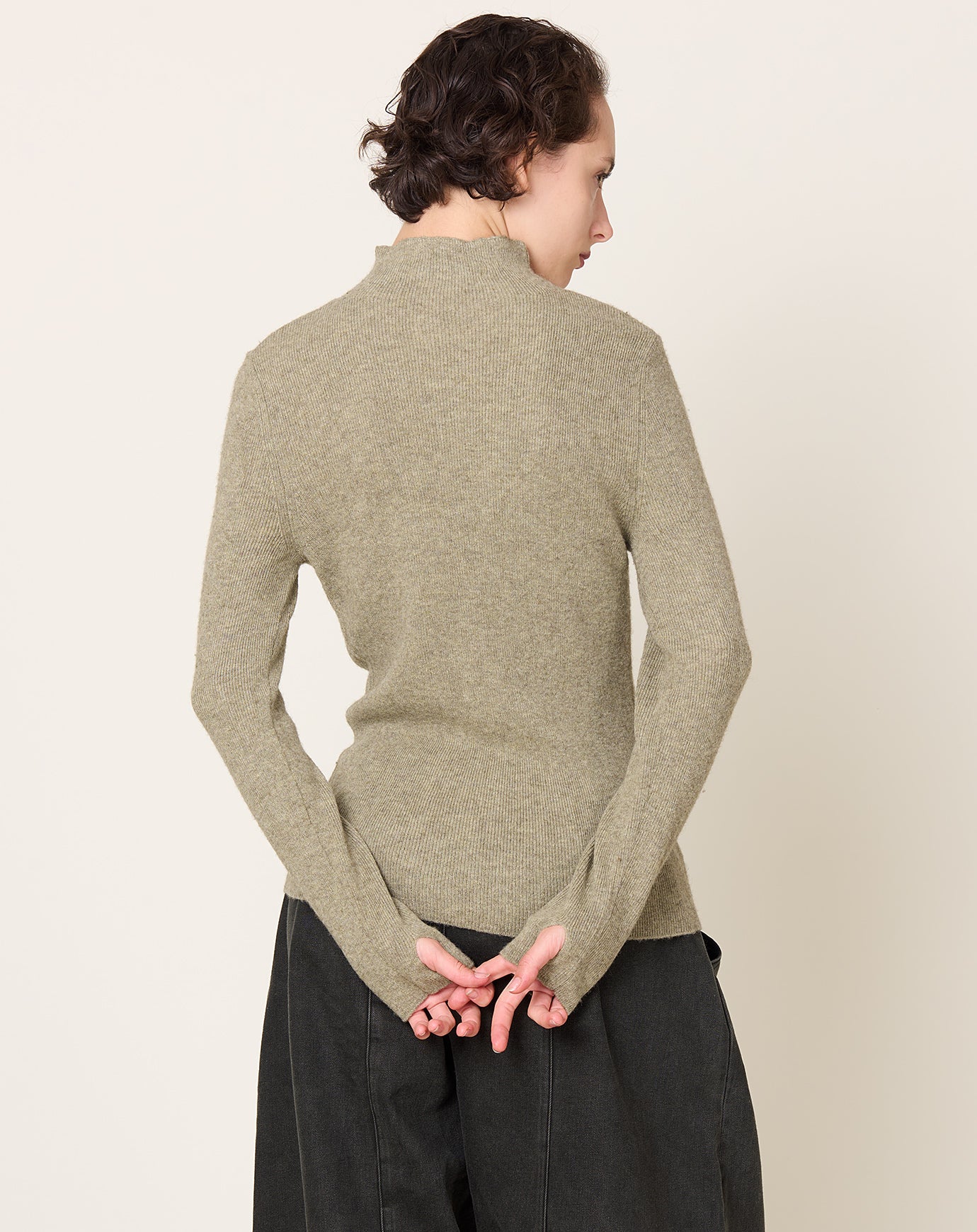 7115 by Szeki Yak Mock Neck Long Sleeve in Pistachio