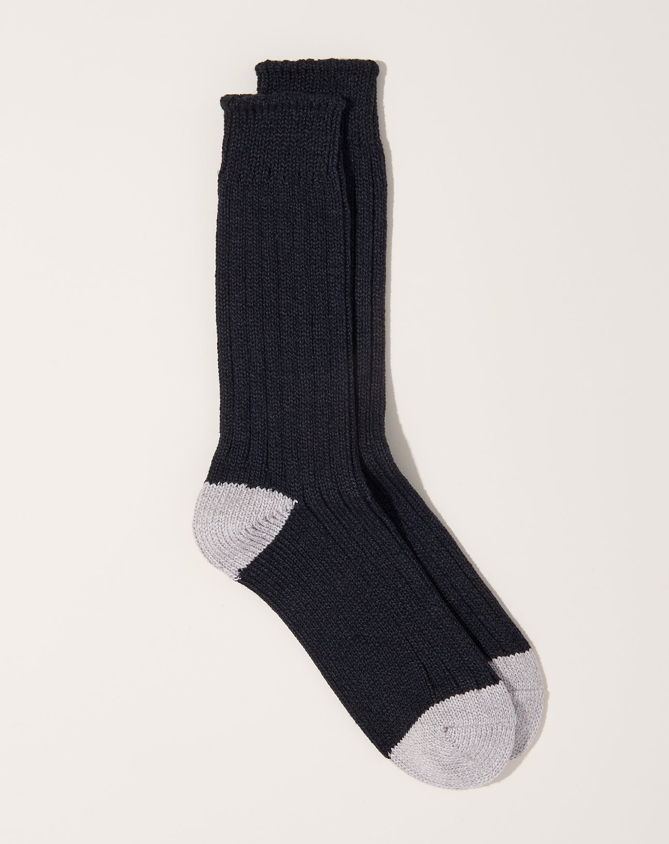 Nishiguchi Kutsushita Luxurious Cotton Ribbed Socks in Charcoal