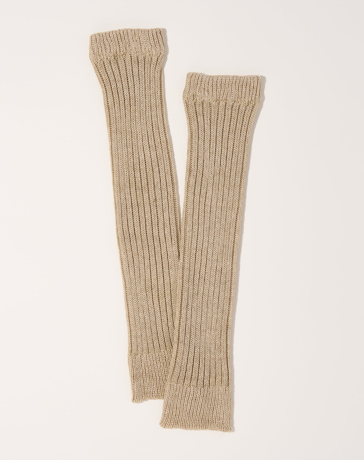 Nishiguchi Kutsushita Memeri Cashmere Cotton Arm & Leg Warmers in Beige