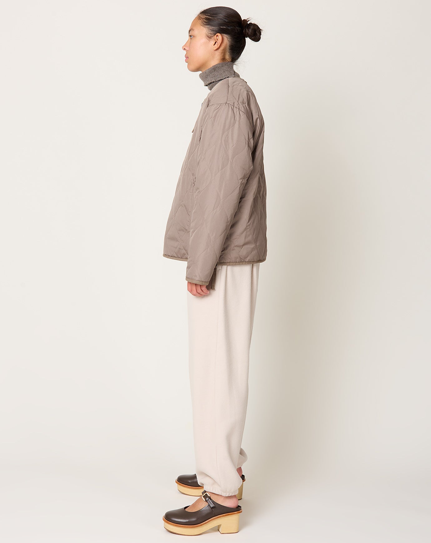 Taion Military Reversible Down X BOA Crewneck Jacket in Mocha