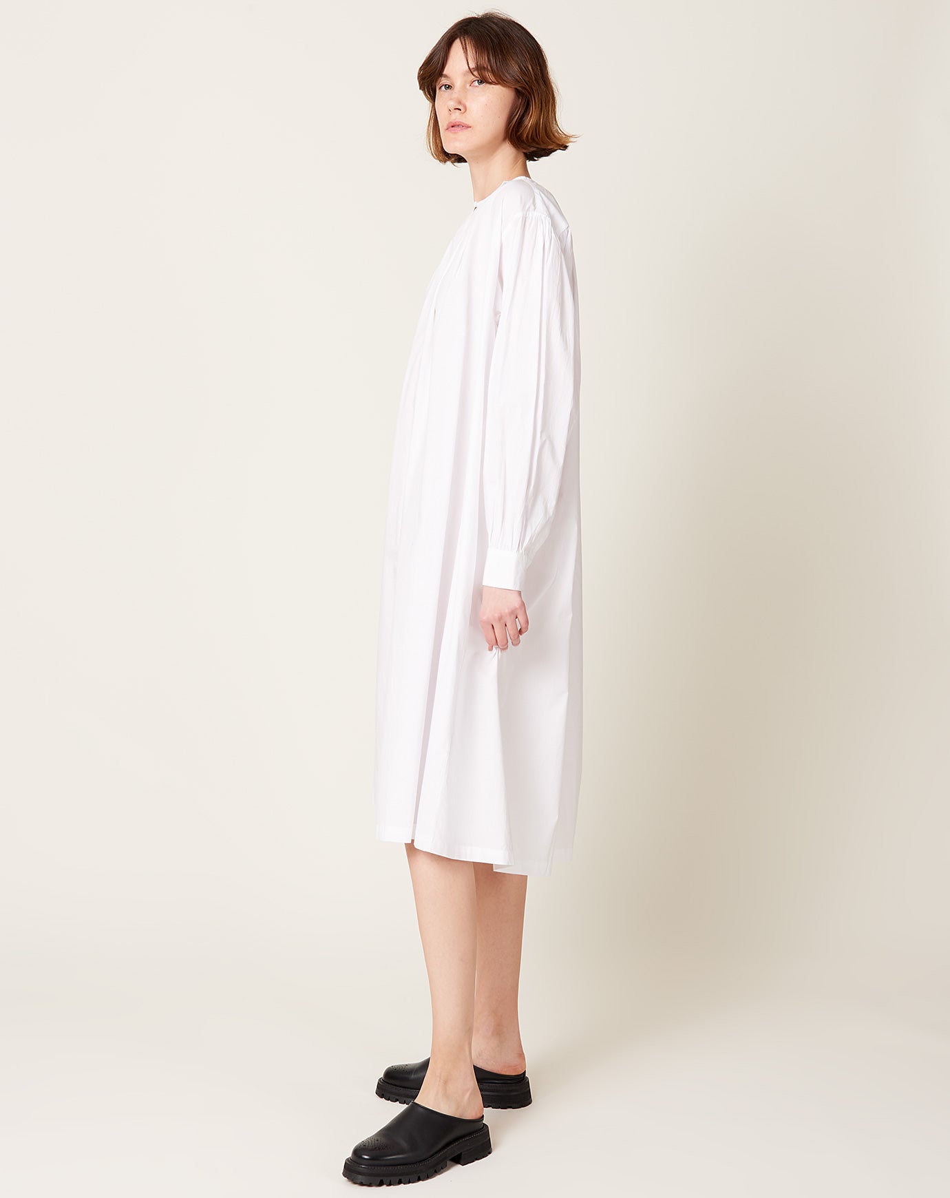 Anaak Almodis Long-Sleeve Dress in Chalk