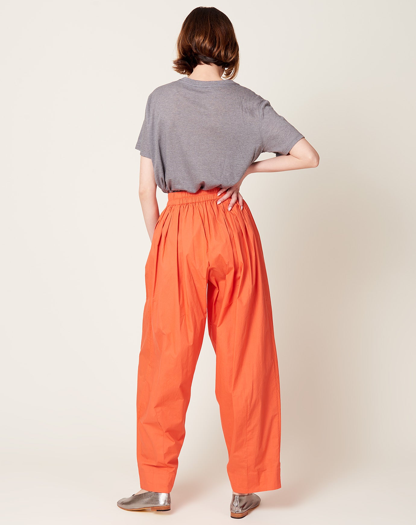 Anaak Jai Pleated Pants in Rouge Orange