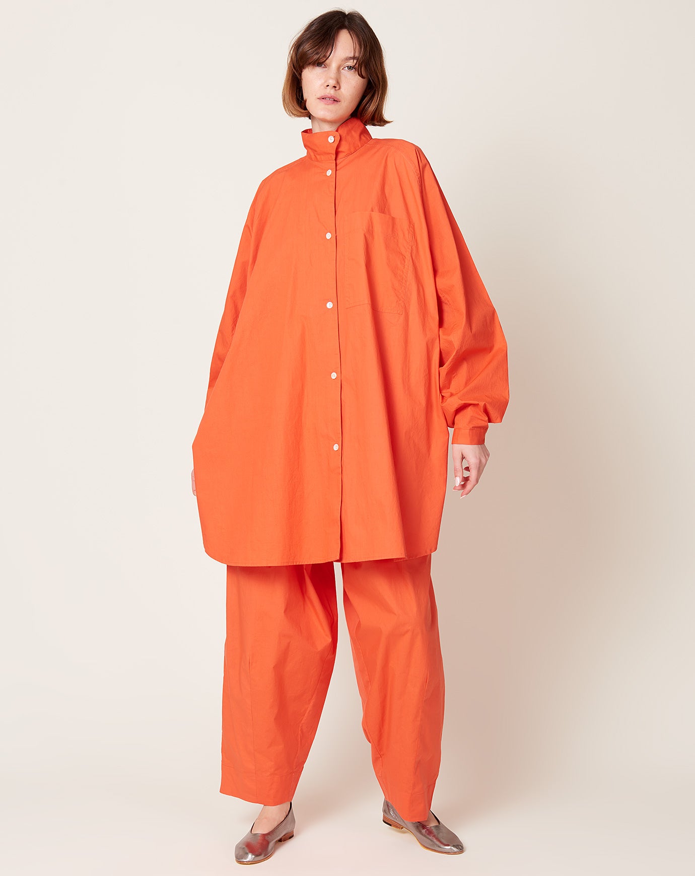 Anaak Joan Oversized Tunic in Rouge Orange