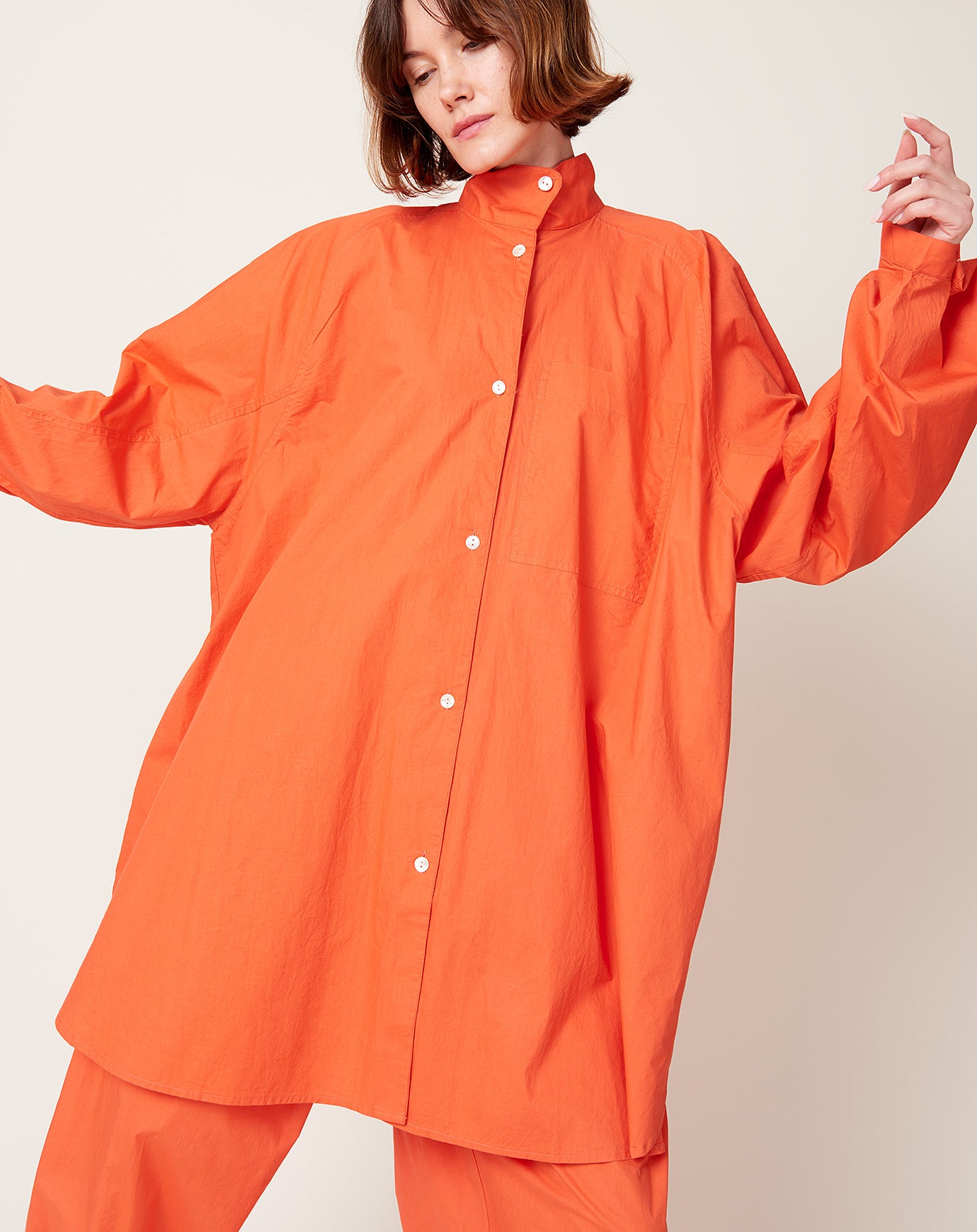 Anaak Joan Oversized Tunic in Rouge Orange