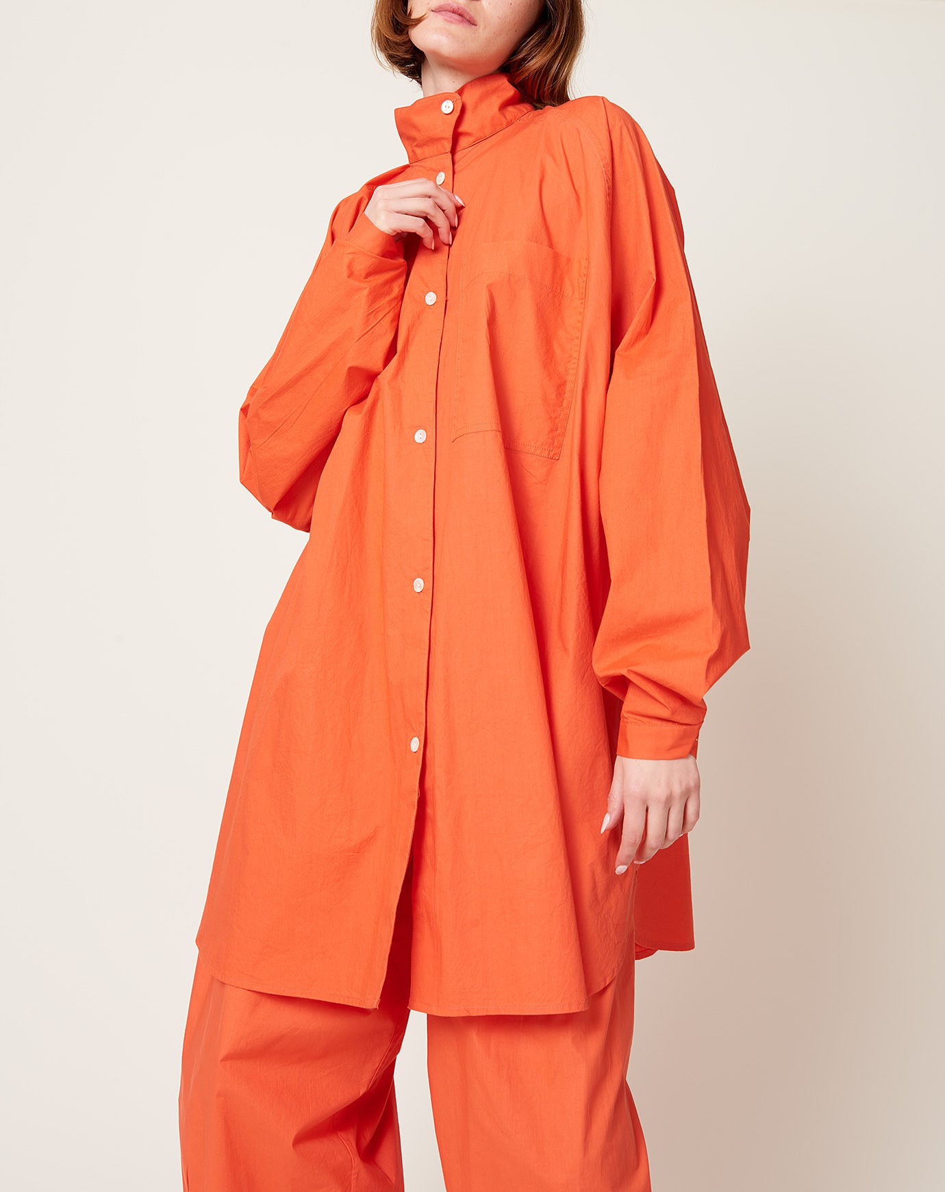 Anaak Joan Oversized Tunic in Rouge Orange