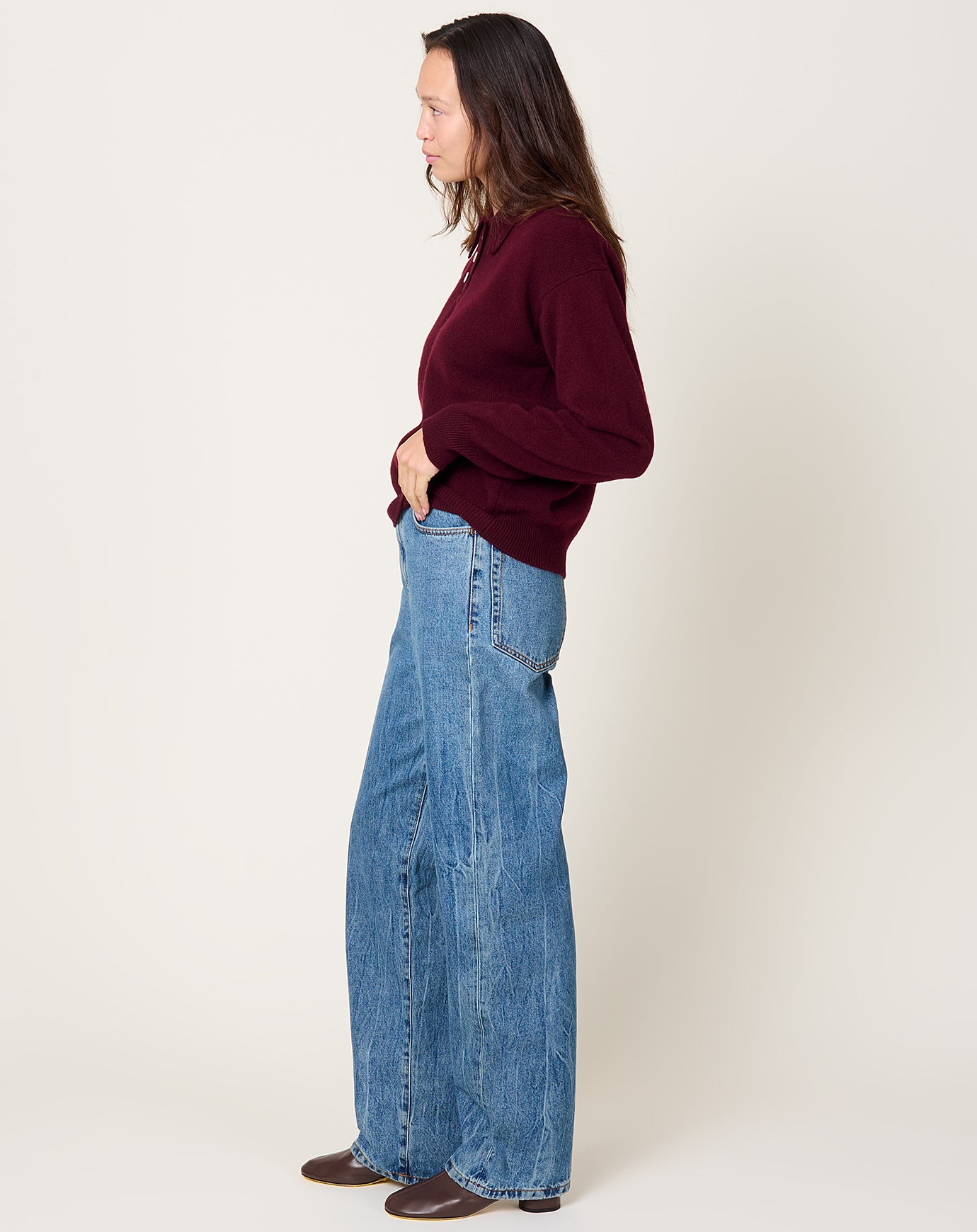 &Daughter Edith Polo in Burgundy