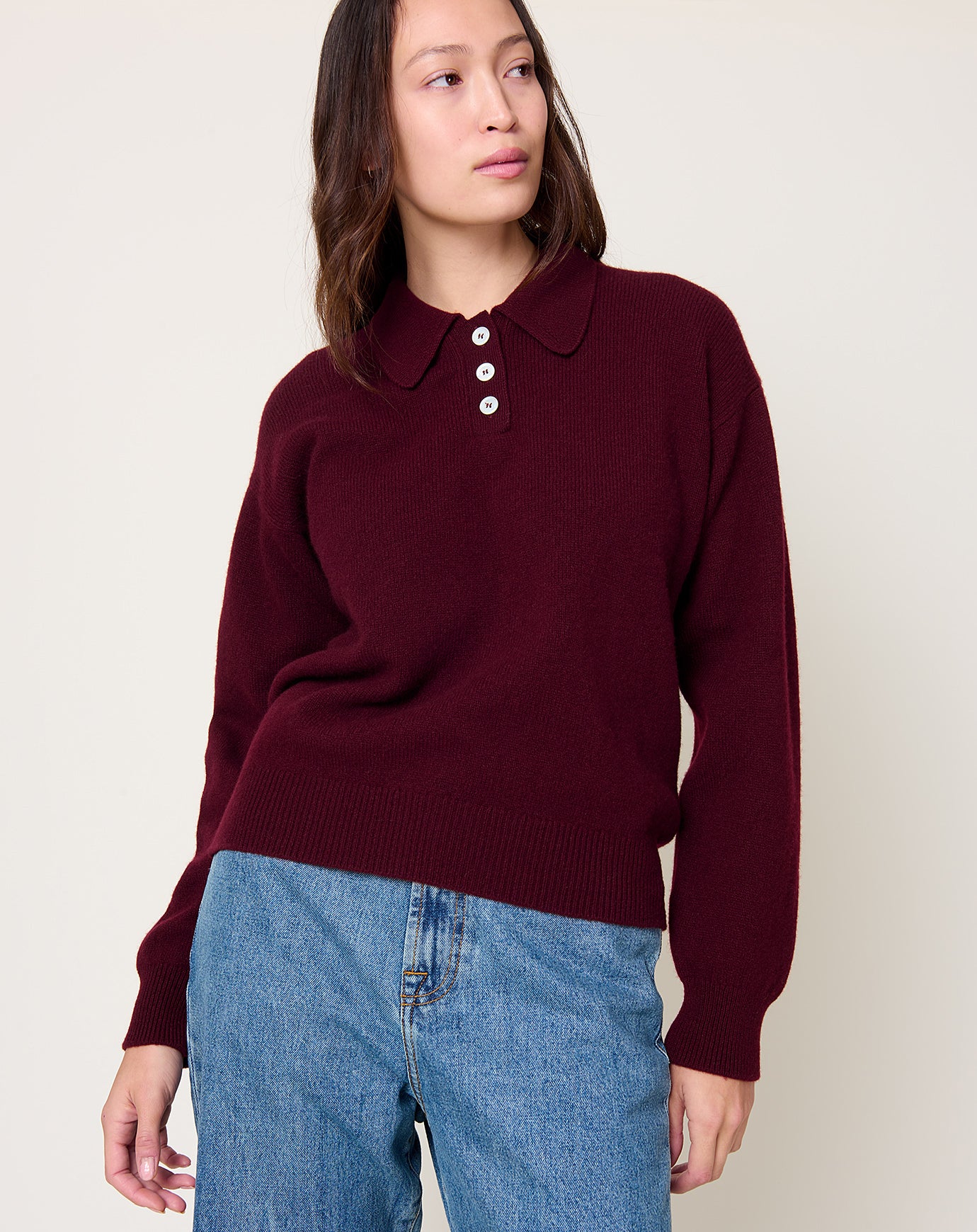 &Daughter Edith Polo in Burgundy