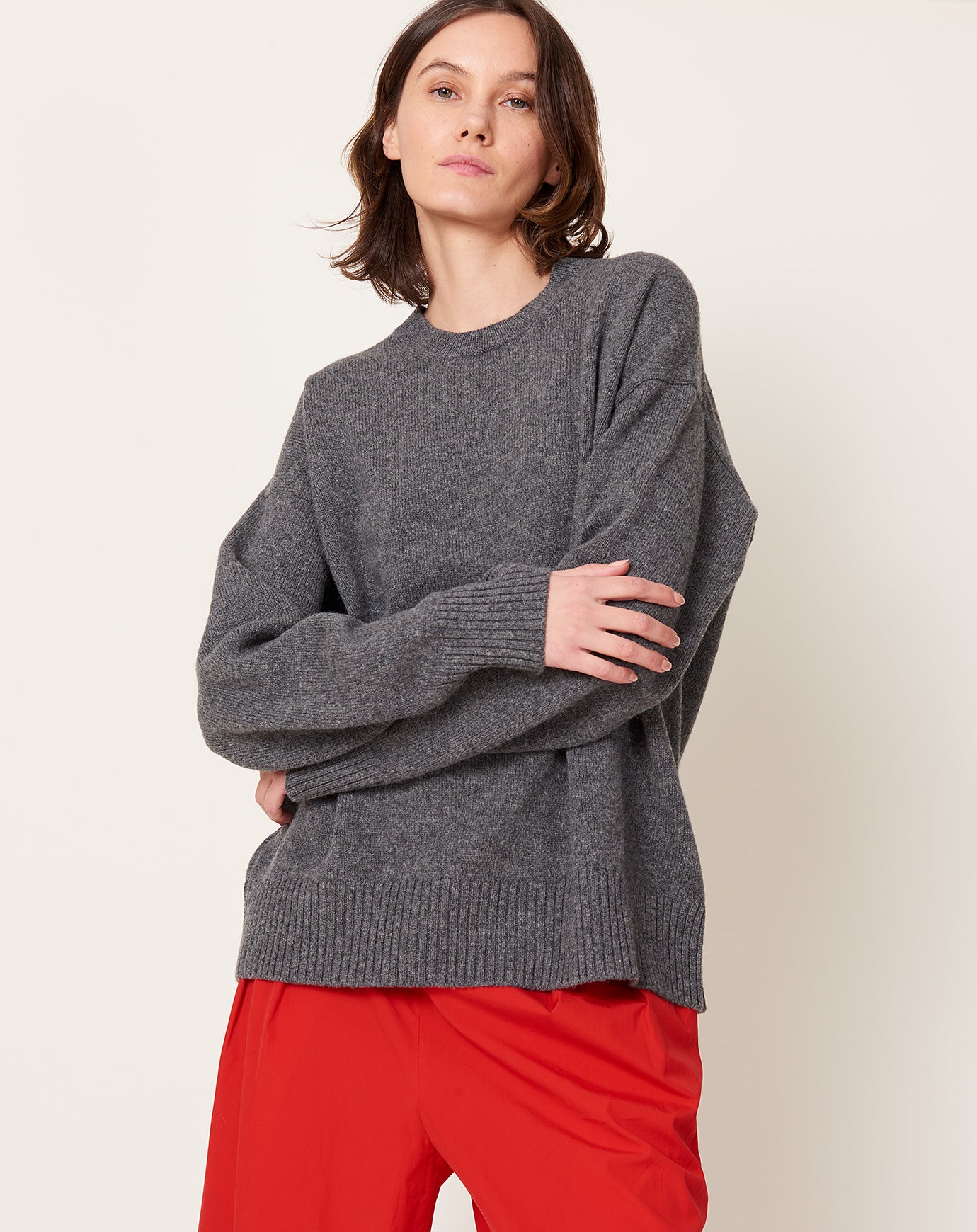 &Daughter Innes Slouch Crewneck in Derby Grey