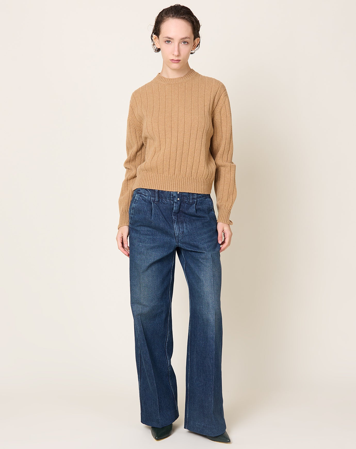 &Daughter Rooney Rib Crewneck in Camel