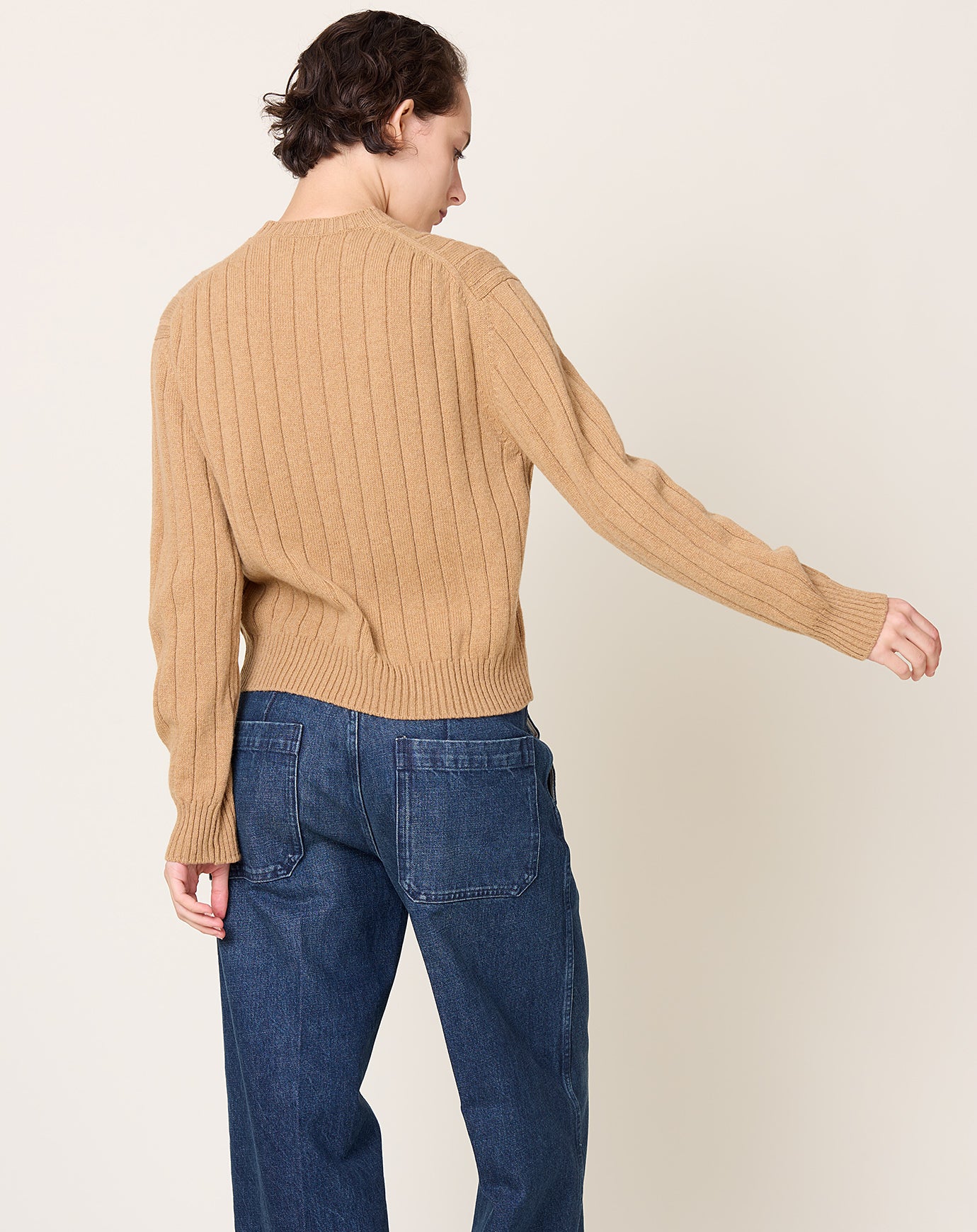 &Daughter Rooney Rib Crewneck in Camel