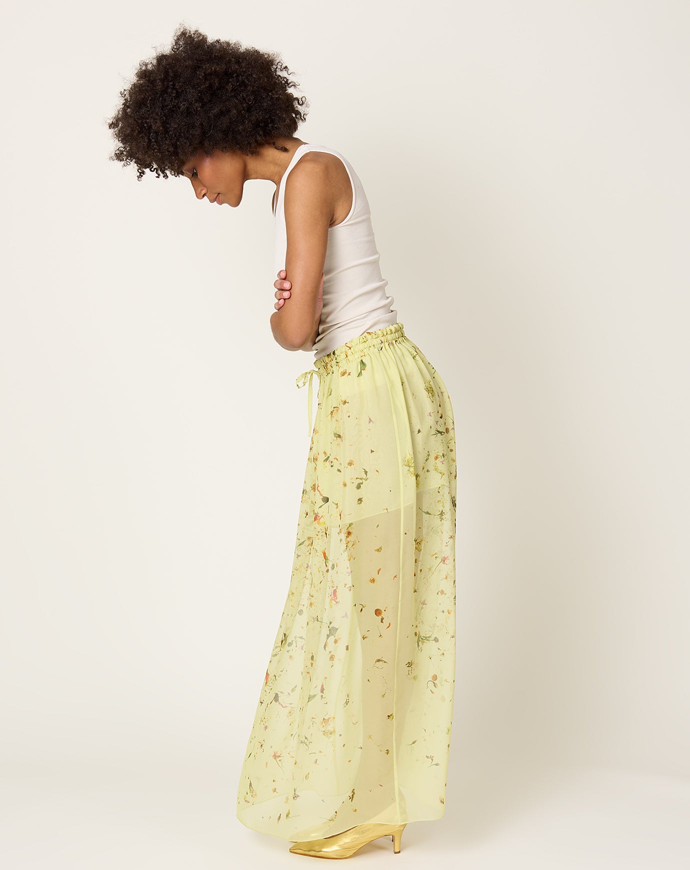 Anntian Chiffon Silk Skirt in PRINT X