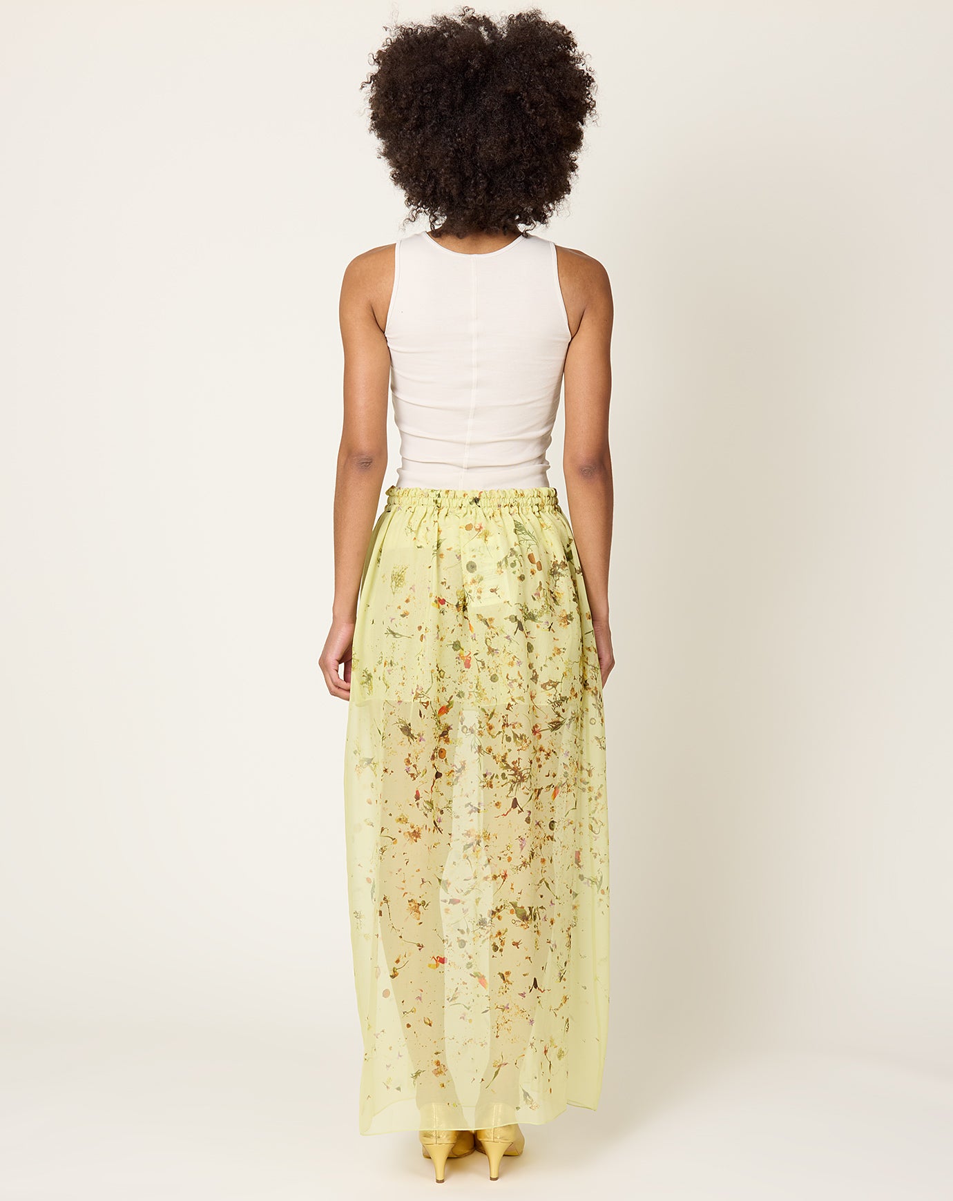 Anntian Chiffon Silk Skirt in PRINT X