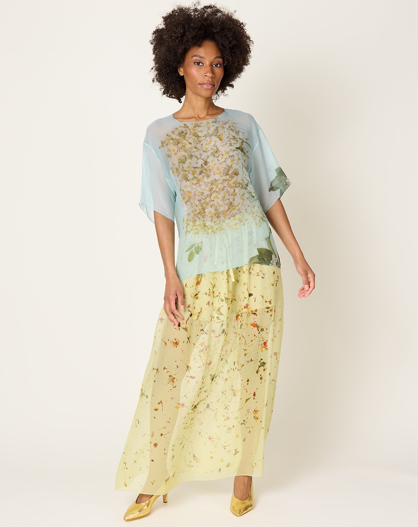Anntian Chiffon T-Shirt in PRINT S